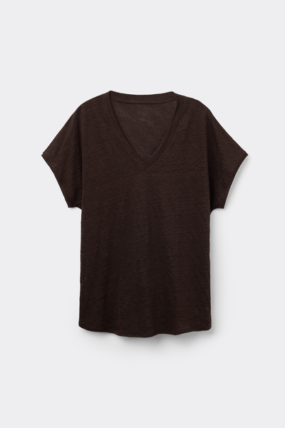 The Pure Linen リネン Vネック ショートスリーブ Tシャツ