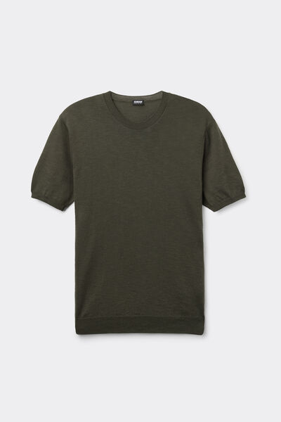 スラブコットン ニット ショートスリーブ Tシャツ
