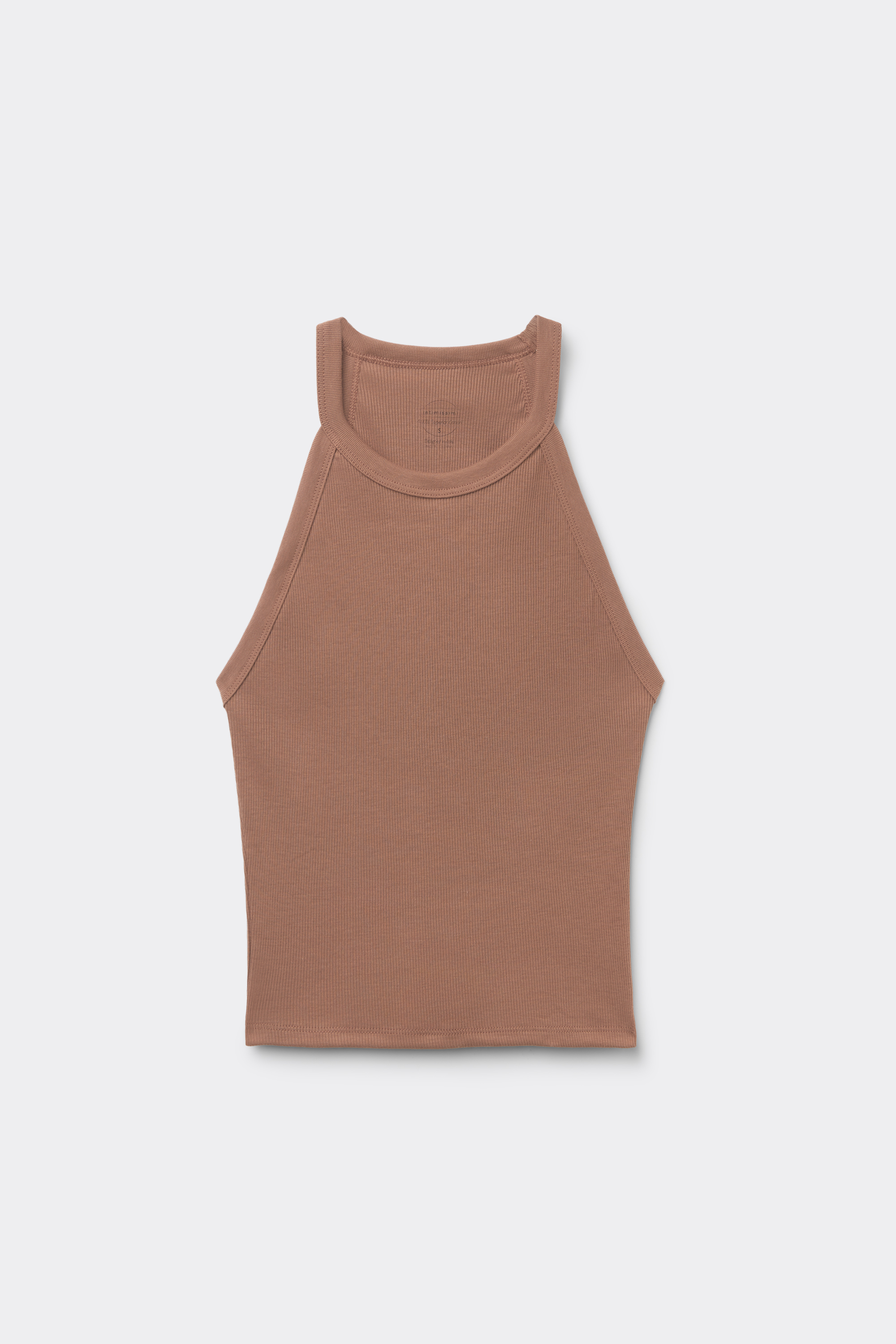 Crop Top a Costine in Cotone Superior