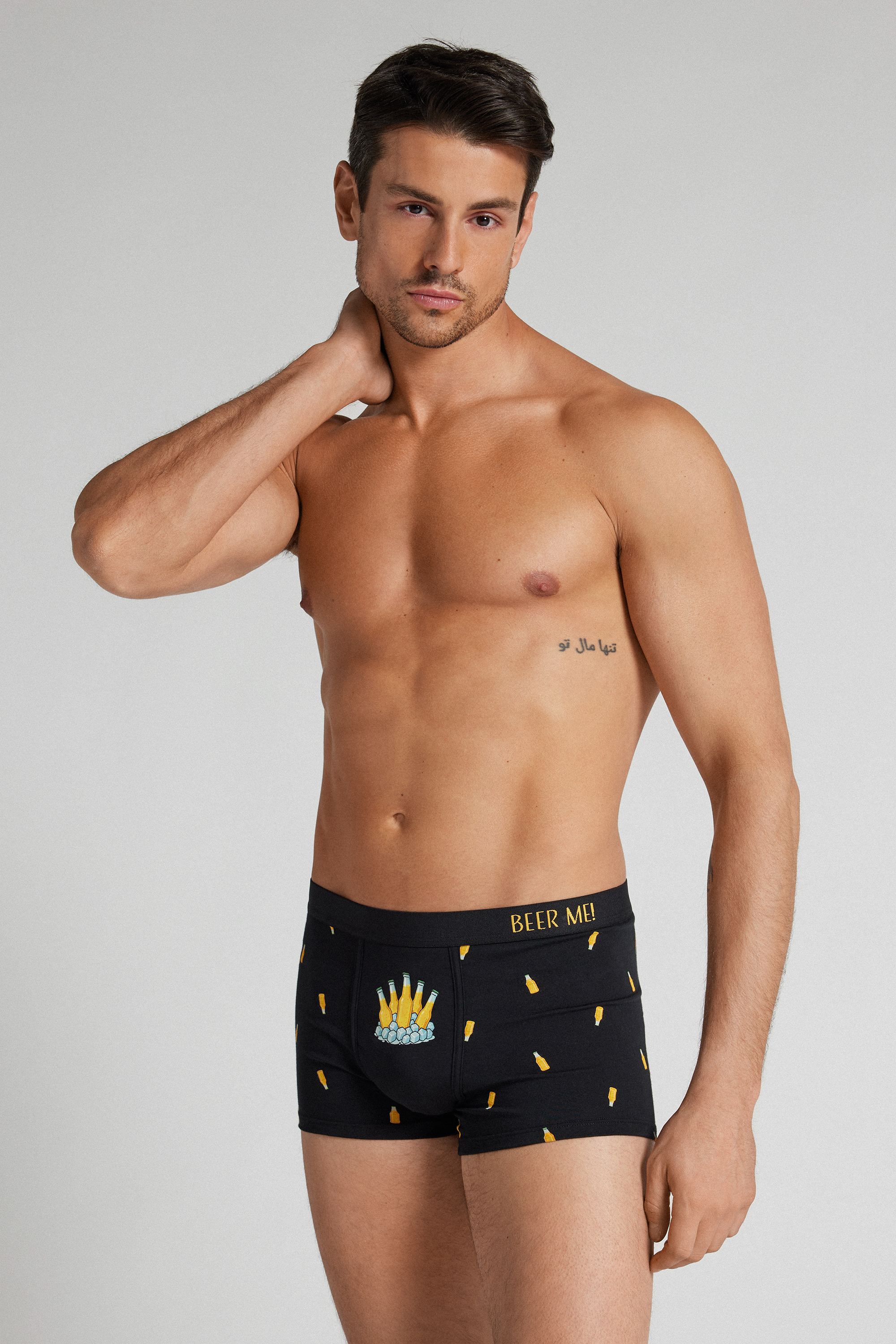 Boxer Cotone Superior Stampa Bottiglie Birra