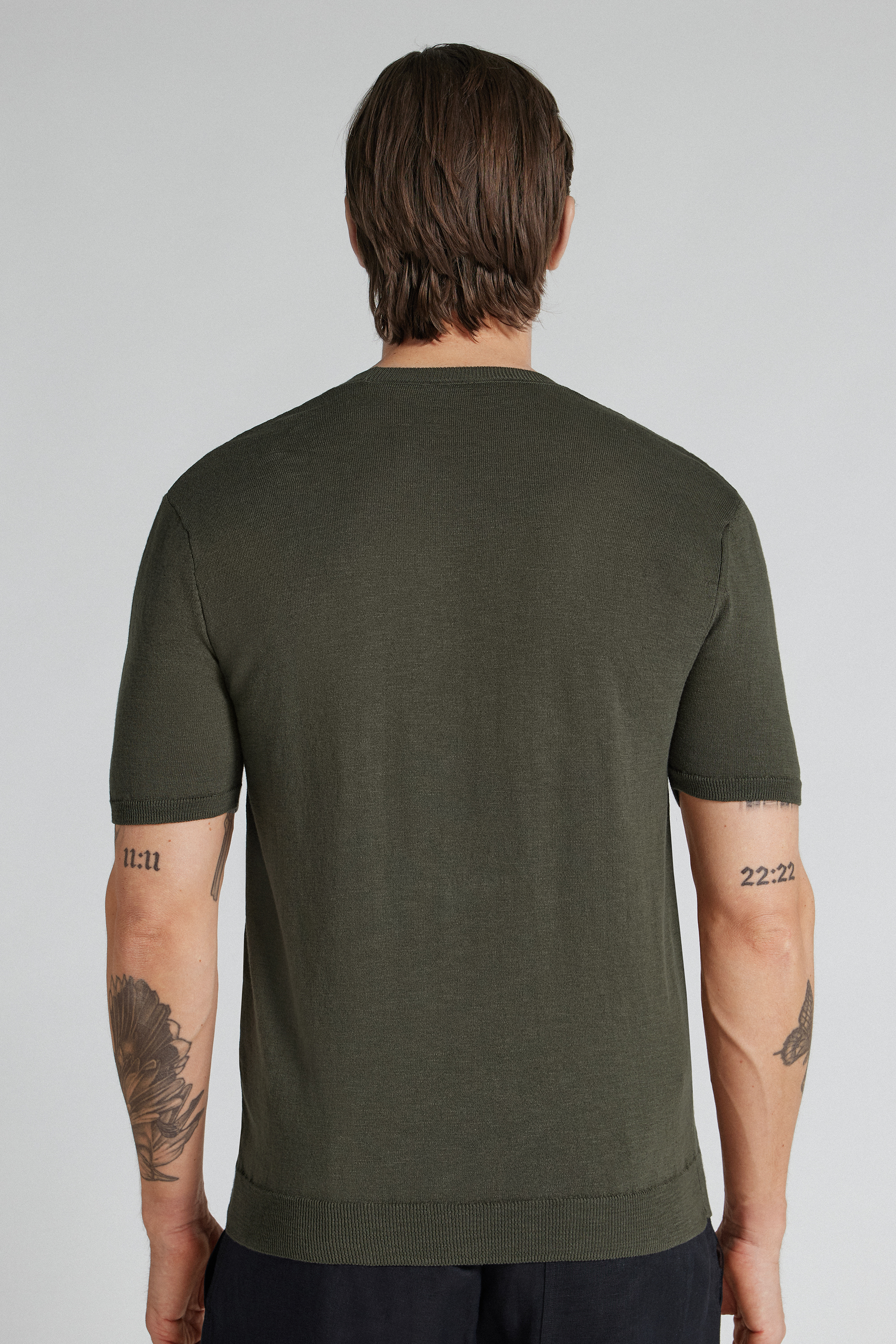 T-shirt in Maglia di Cotone Fiammato