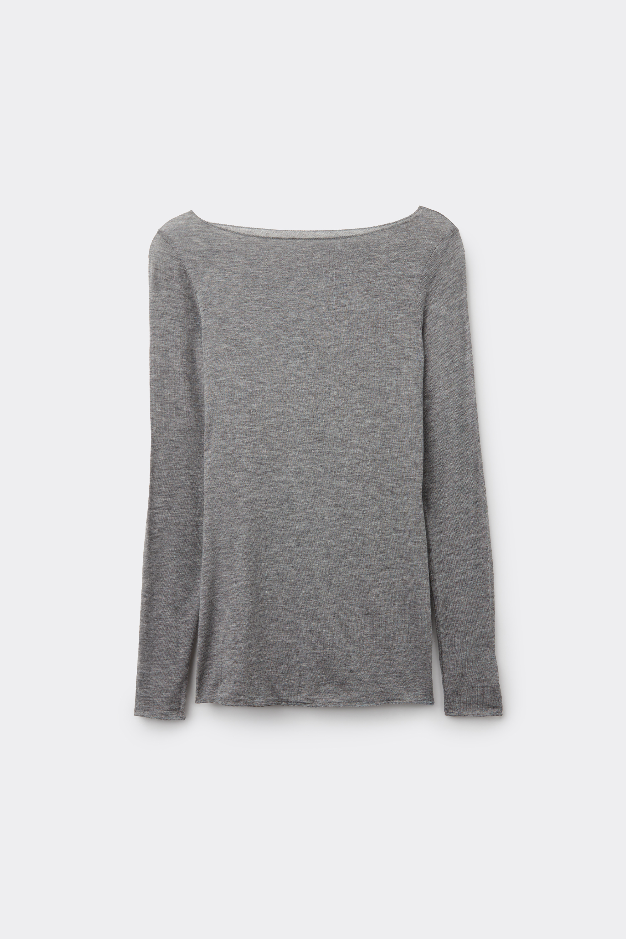 Maglia Manica Lunga Ultralight con Cashmere e Scollo a Barchetta