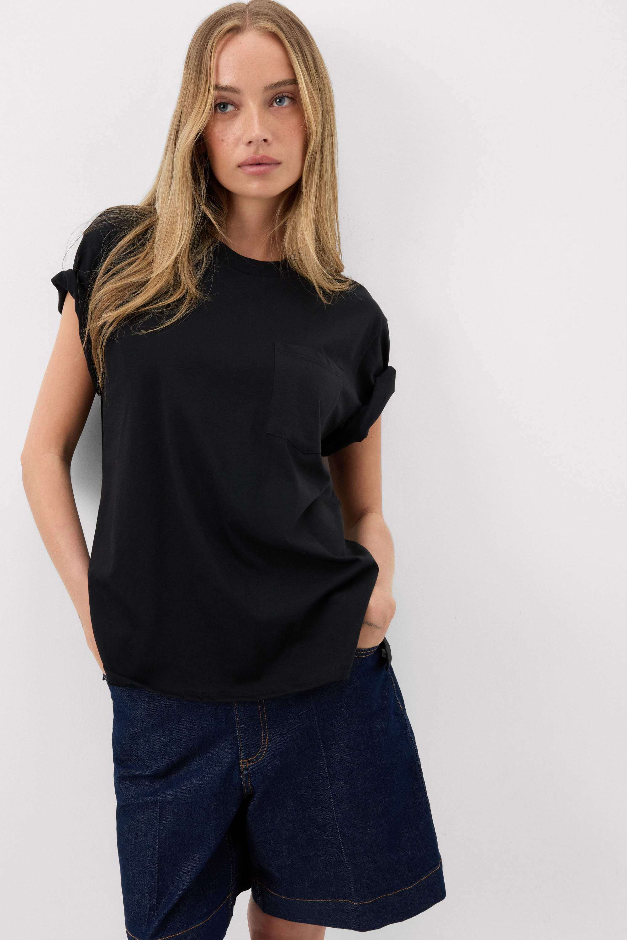 Maglia Manica Corta con Taschino in Cotone Ultrafresh