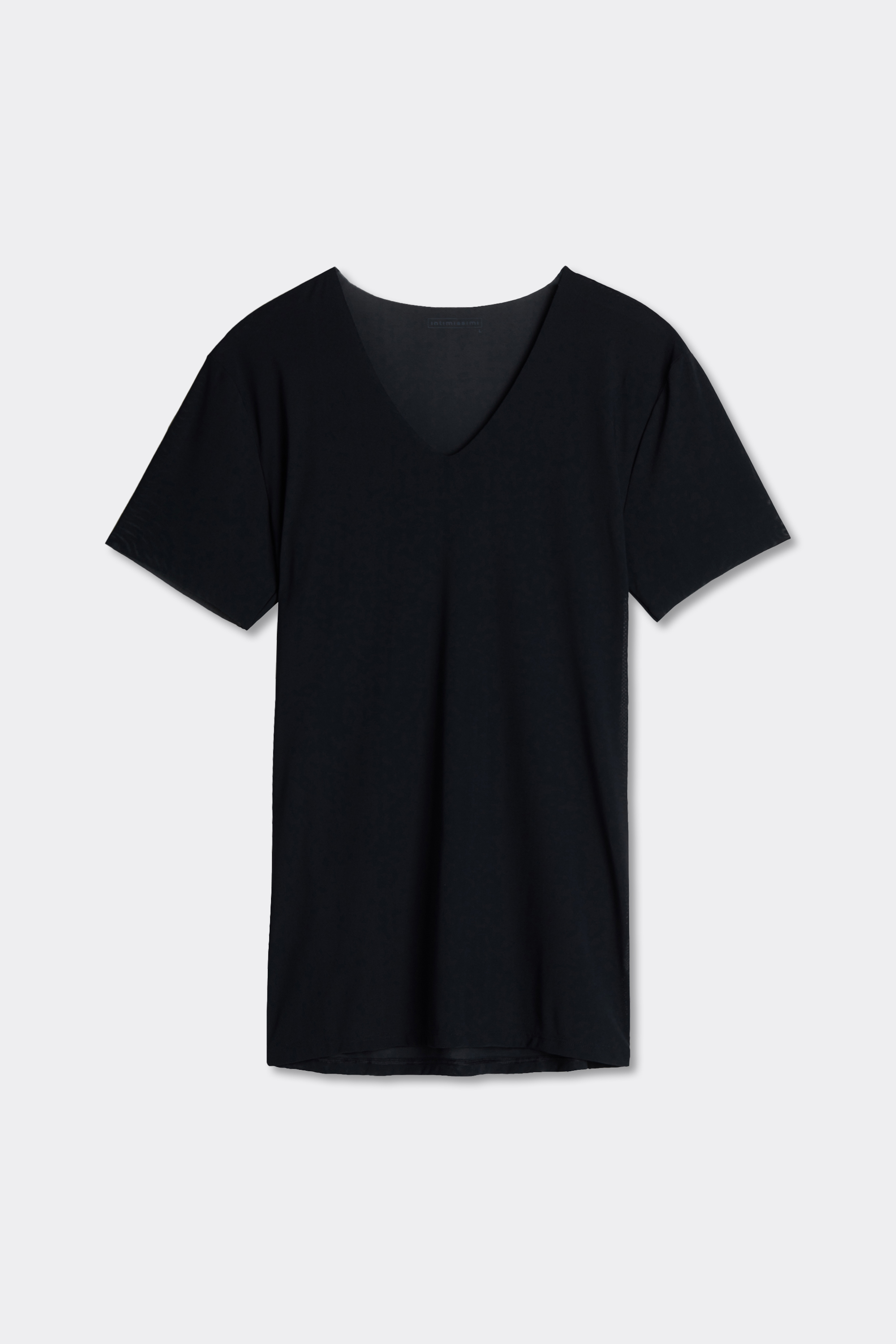 T-shirt in Microrete Taglio Vivo con Scollo a V