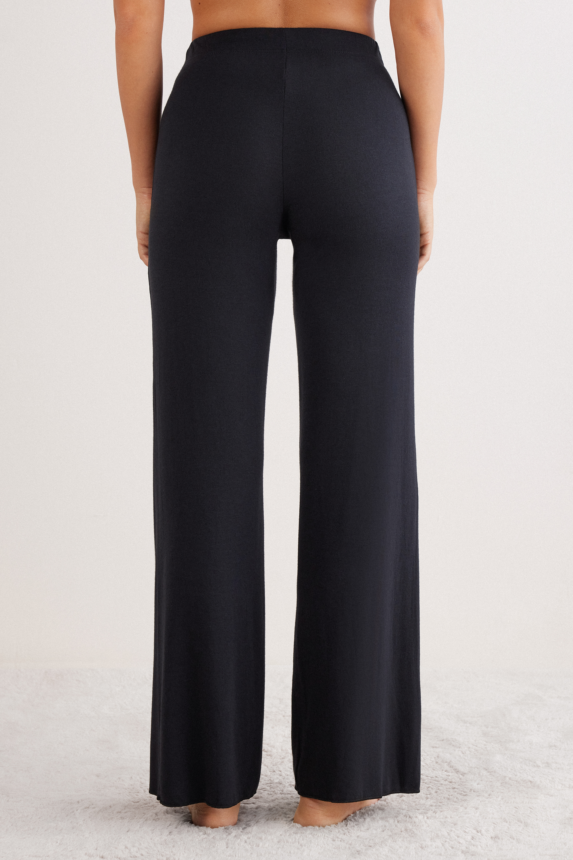 Pantaloni Lunghi Palazzo in Modal con Cashmere Light