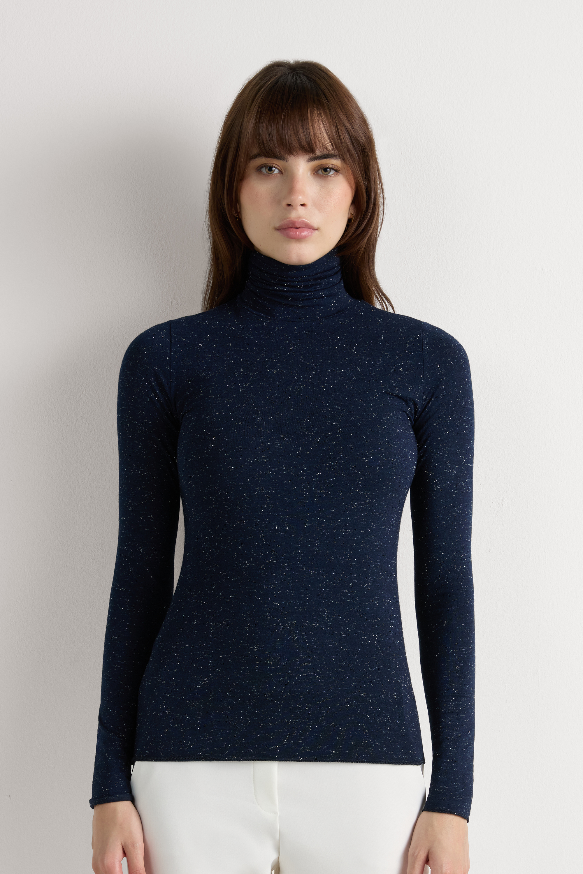 Maglia Collo Alto in Modal Light con Cashmere Lam&egrave;