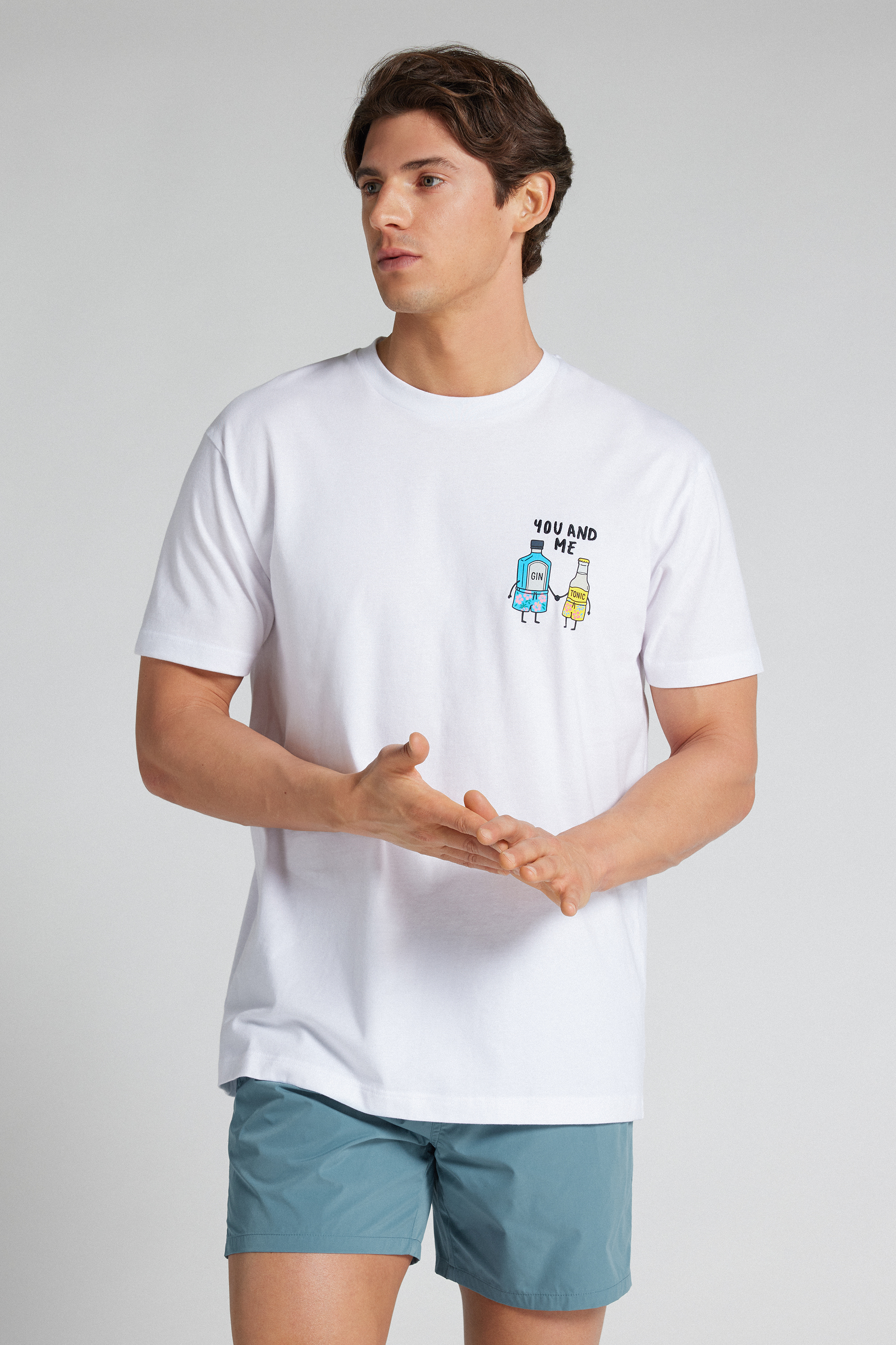 T-Shirt in 100% Cotone Stampa Ricamata You&Me
