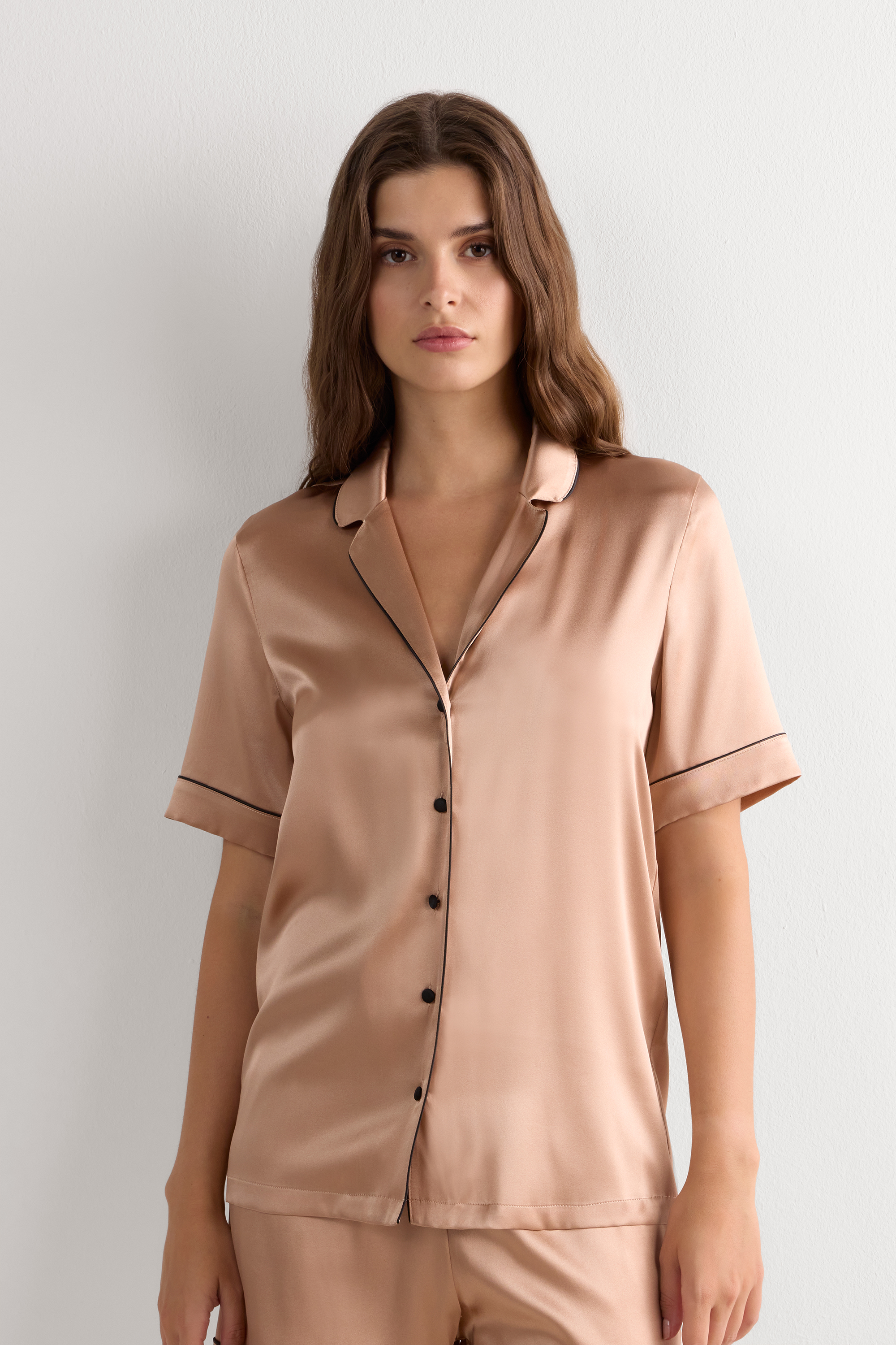 Camicia Maniche Corte in Seta Taglio Uomo