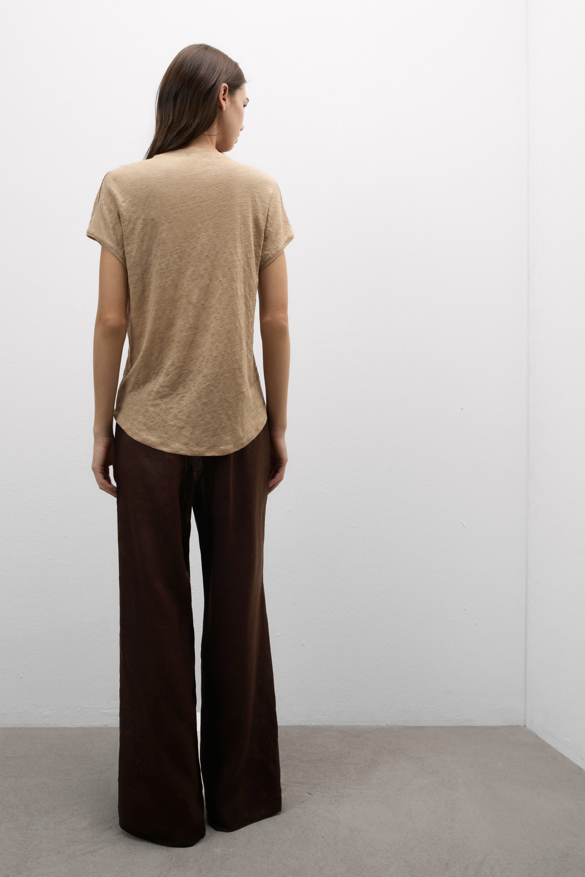 Maglia Manica Corta con Scollo a V in Lino The Pure Linen
