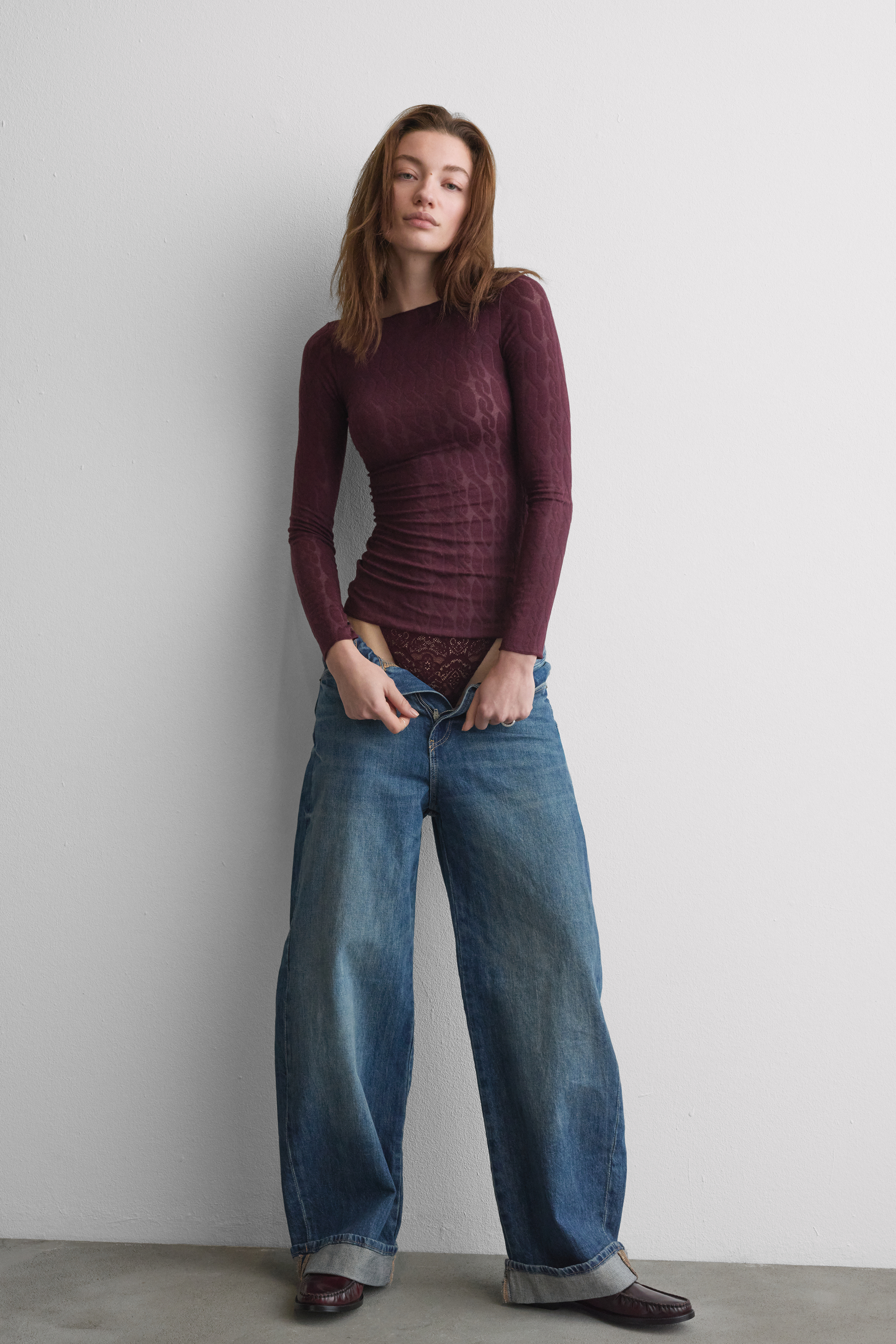 Maglia Scollo a Barchetta Treccia in Ultralight con Cashmere