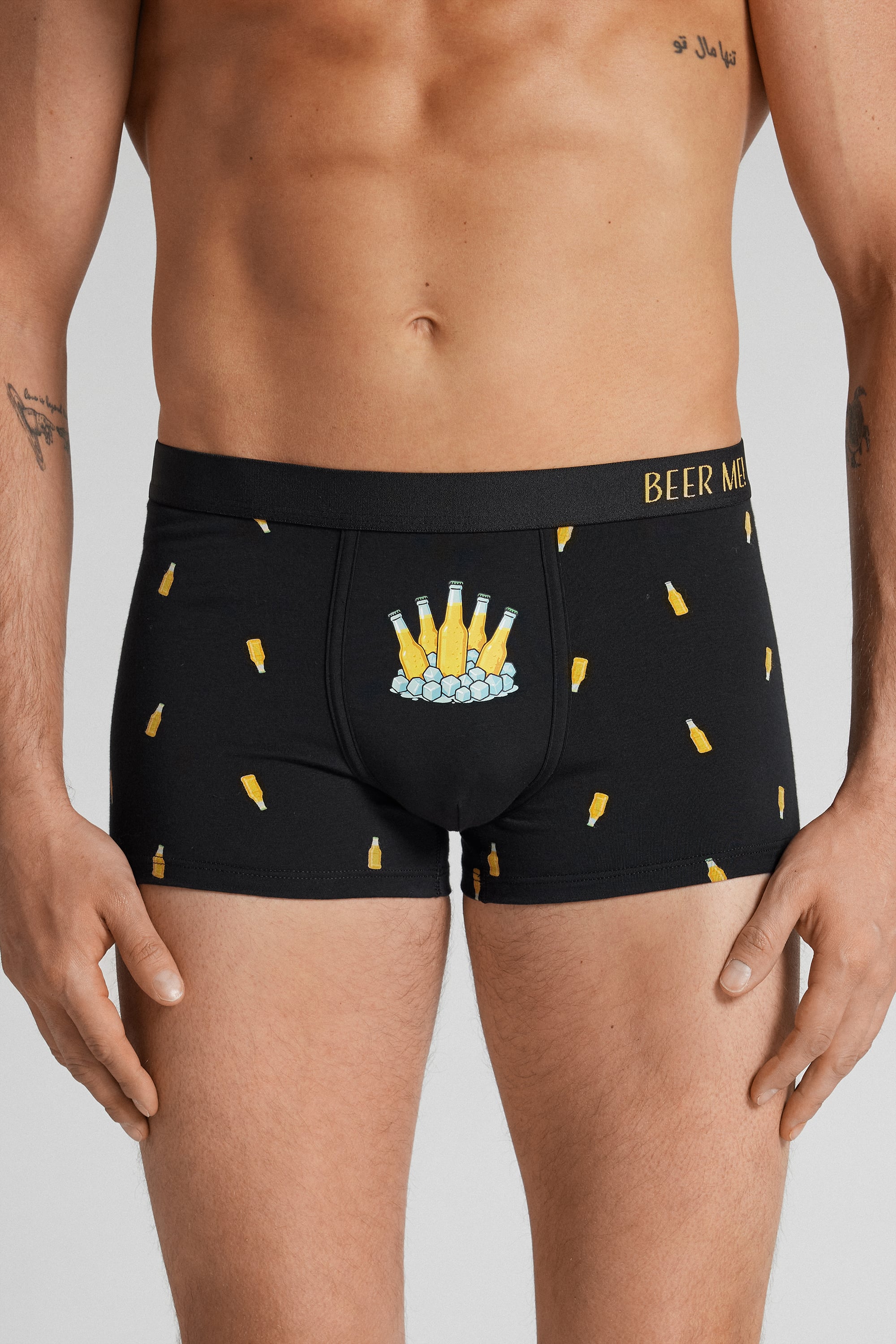 Boxer Cotone Superior Stampa Bottiglie Birra