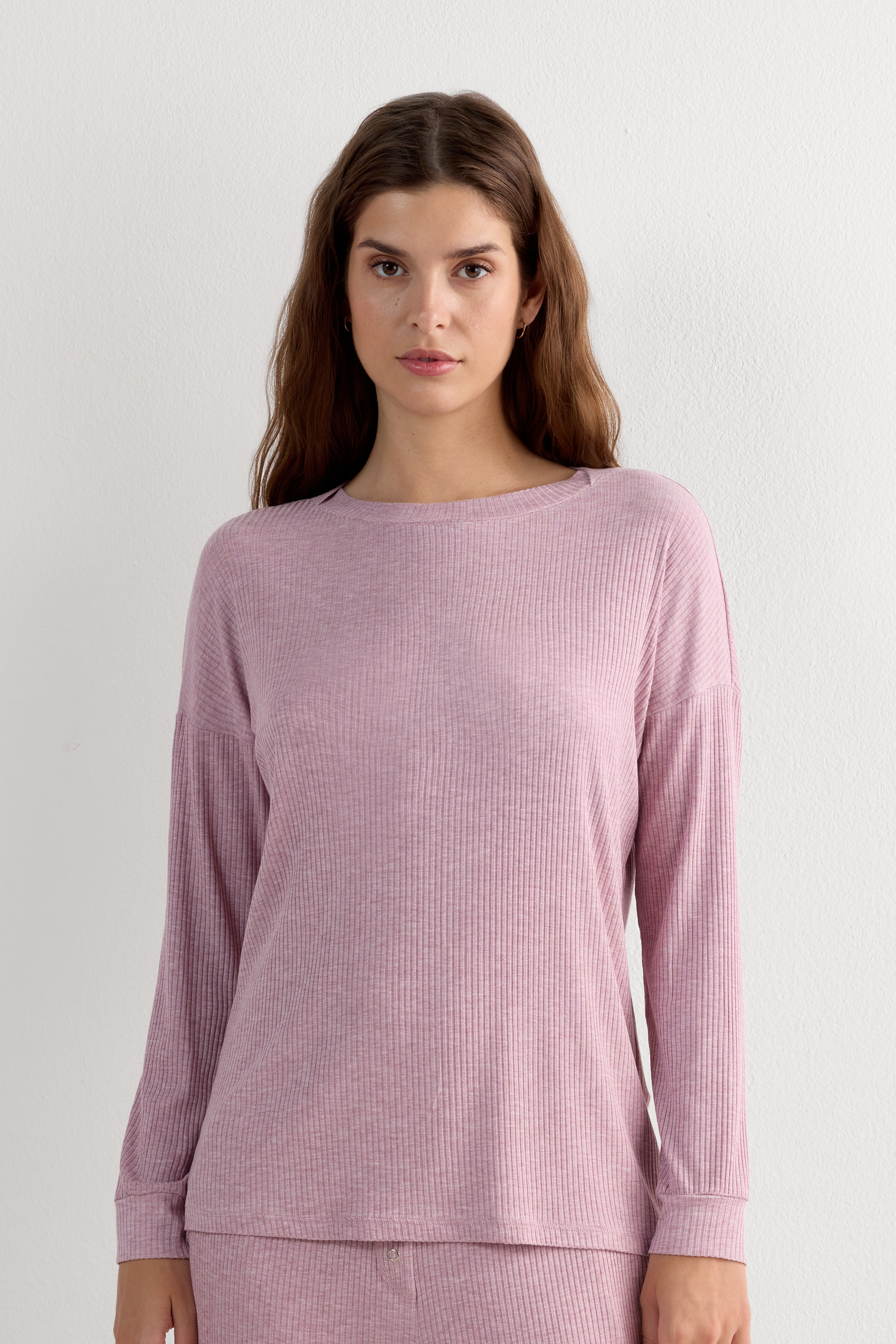 Maglia Manica Lunga con Scollo a Barchetta in Modal Chic Comfort
