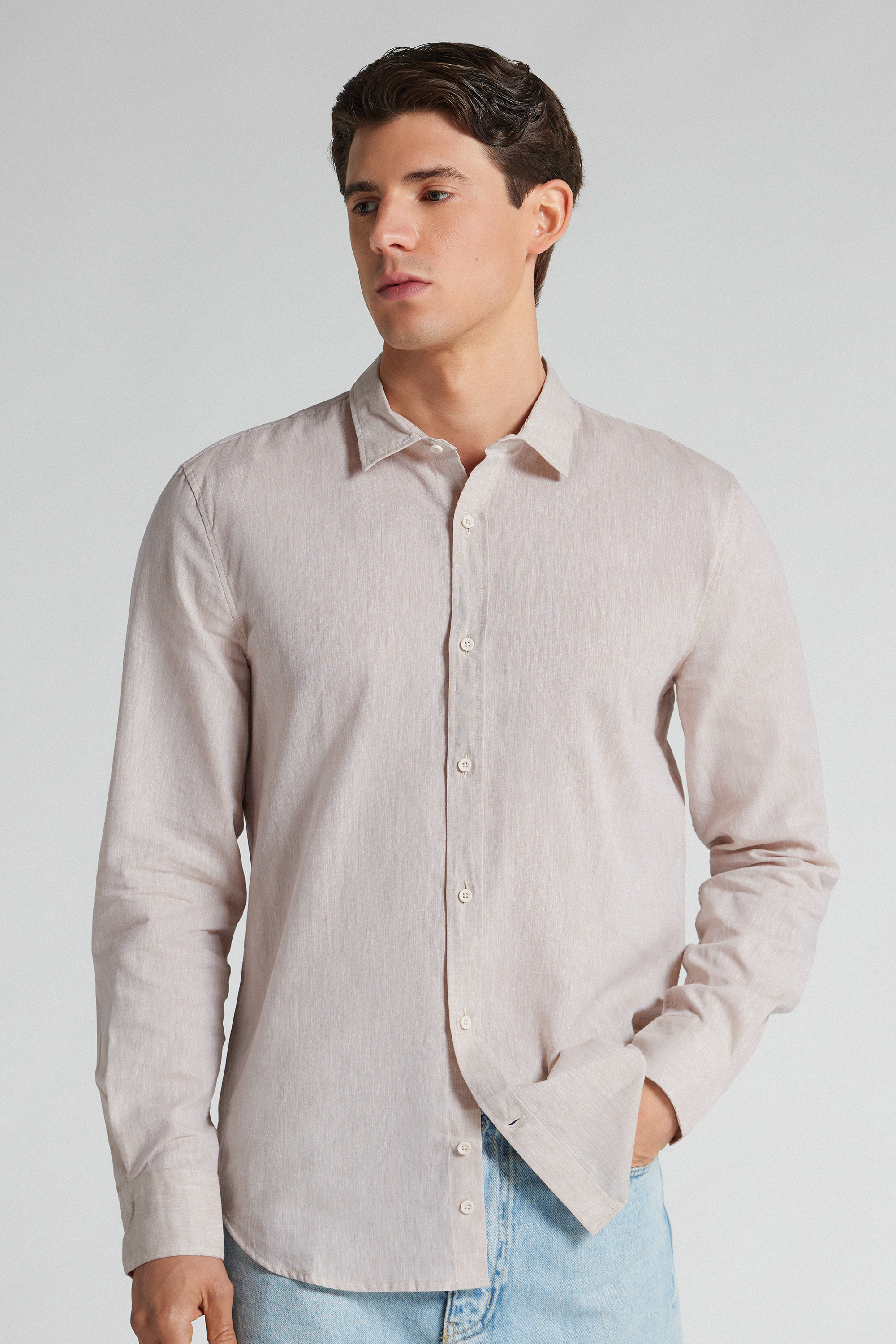 Camicia in Lino e Cotone Uomo