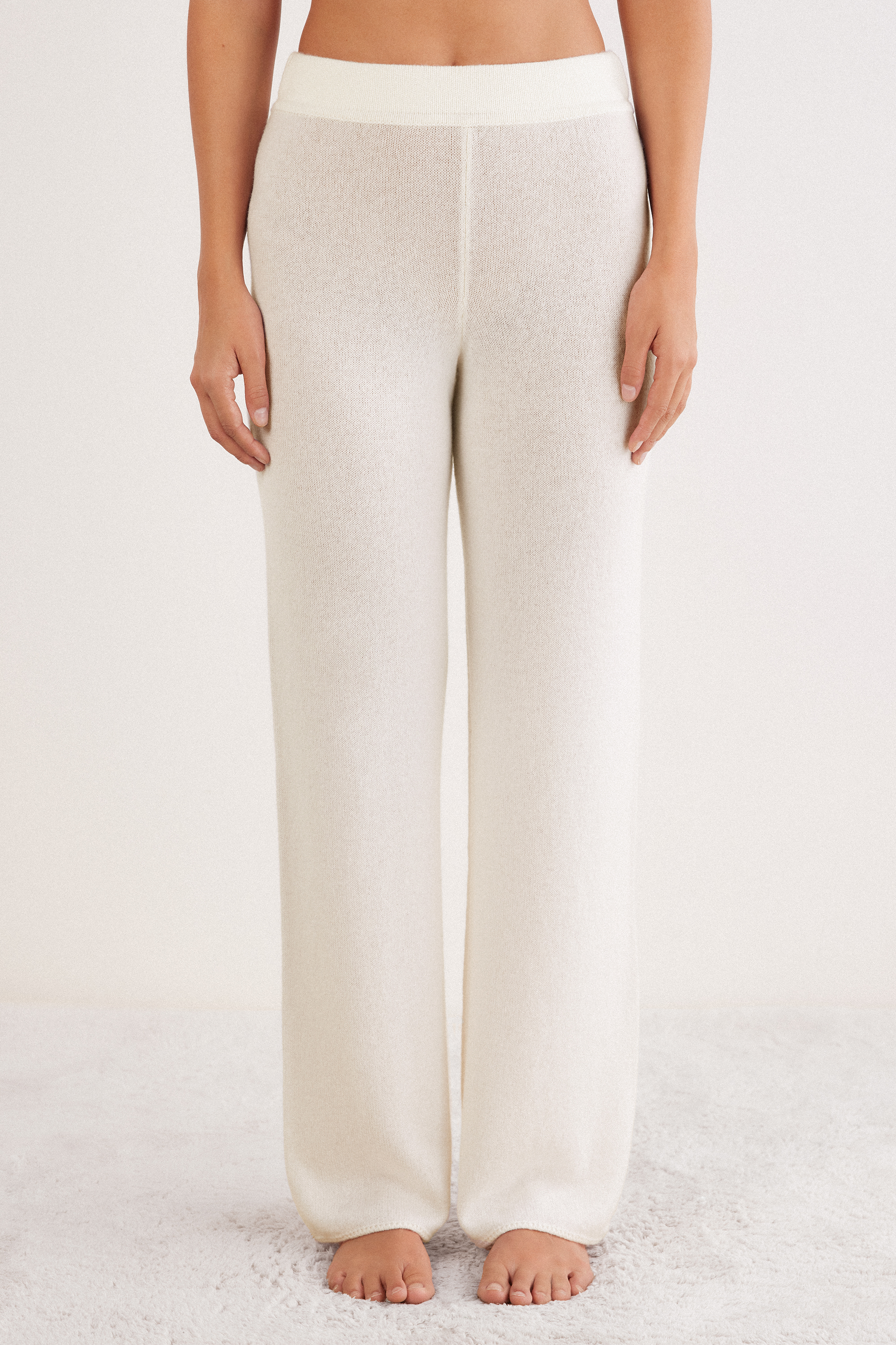 Pantaloni Lunghi a Palazzo 100% Cashmere