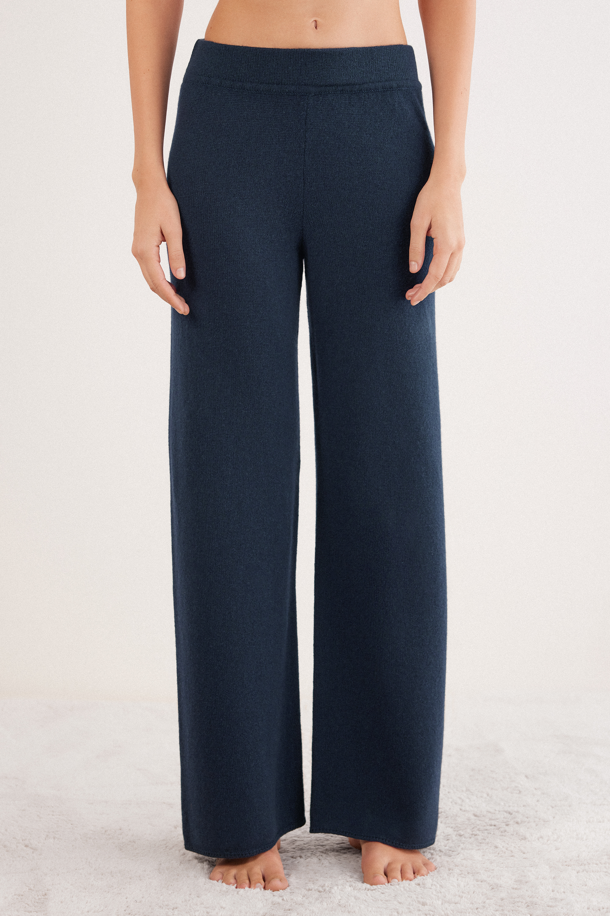 Pantaloni Lunghi a Palazzo 100% Cashmere