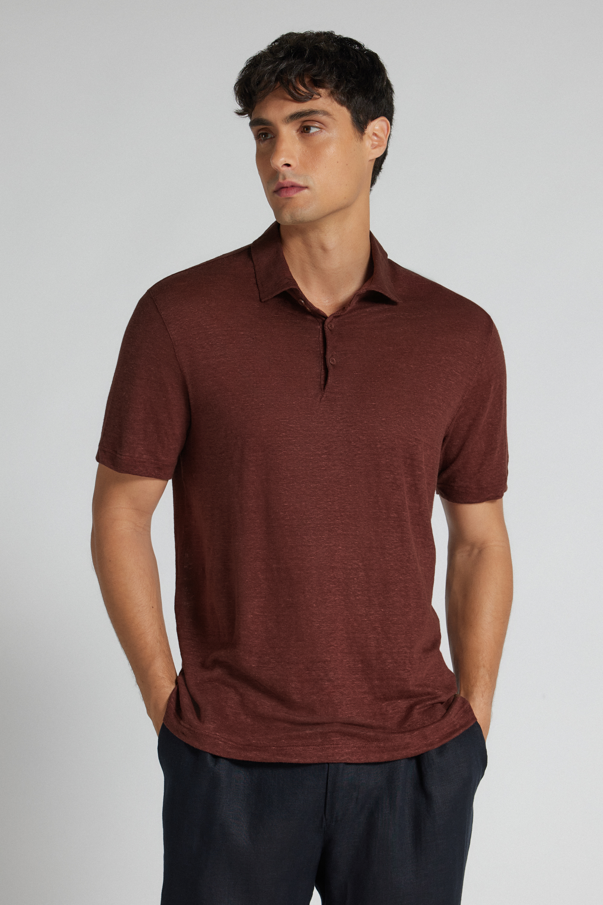 Polo a Manica Corta in 100% Lino Soft