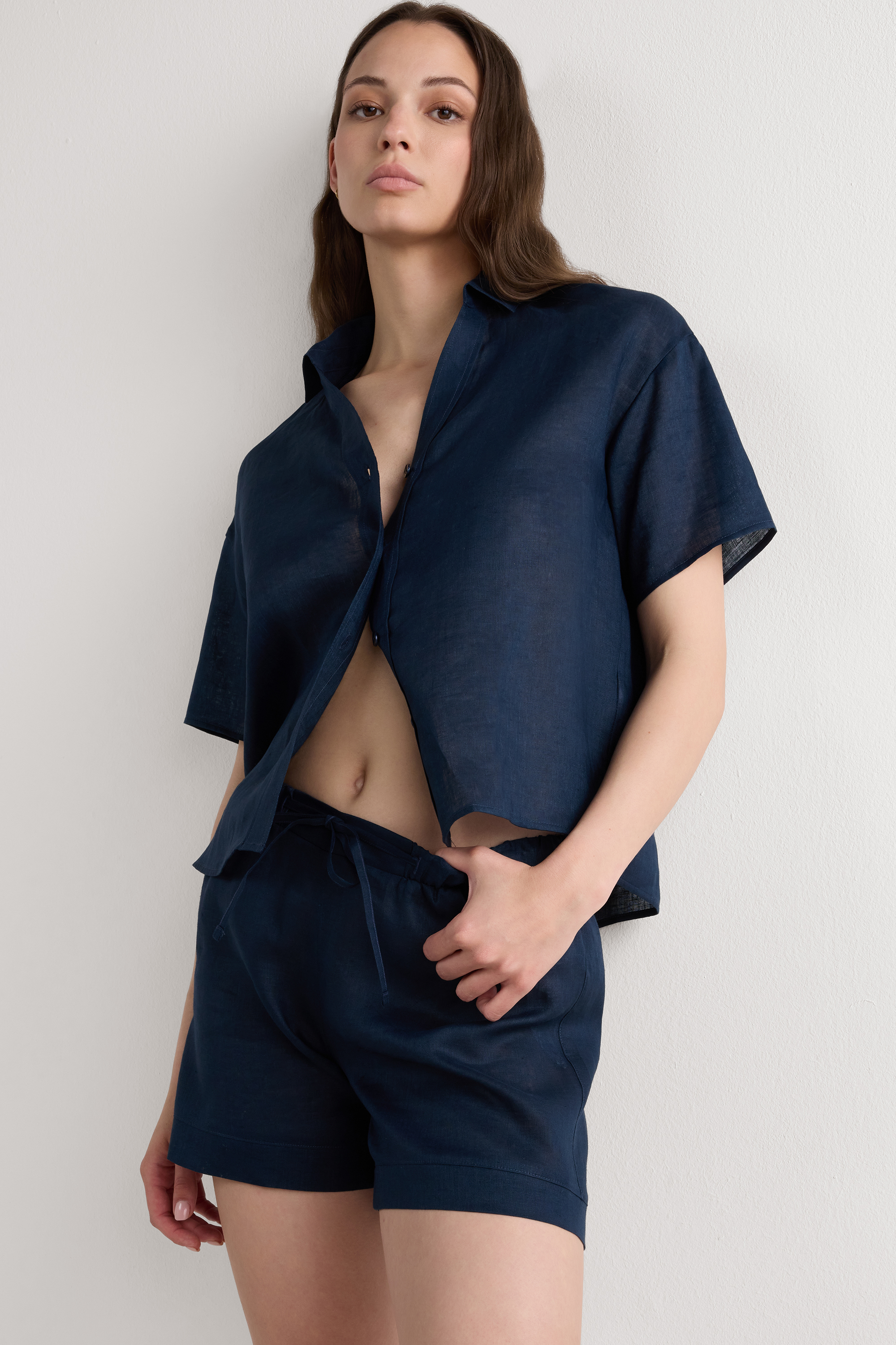 Camicia Manica Corta in Tela di Lino The Pure Linen