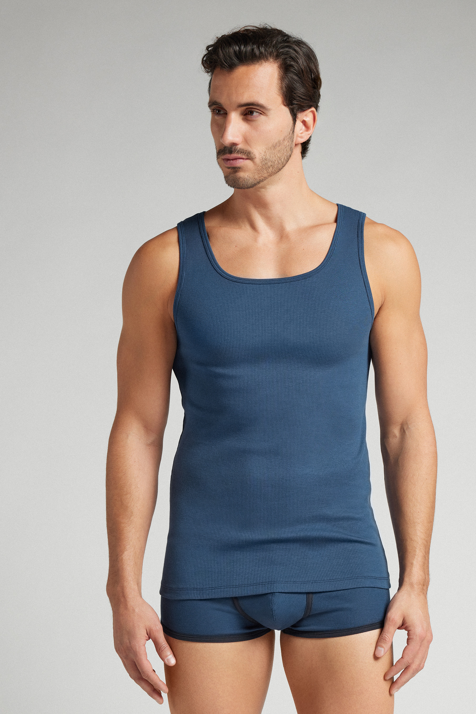 Canotta a Costine in 100% Cotone Superior