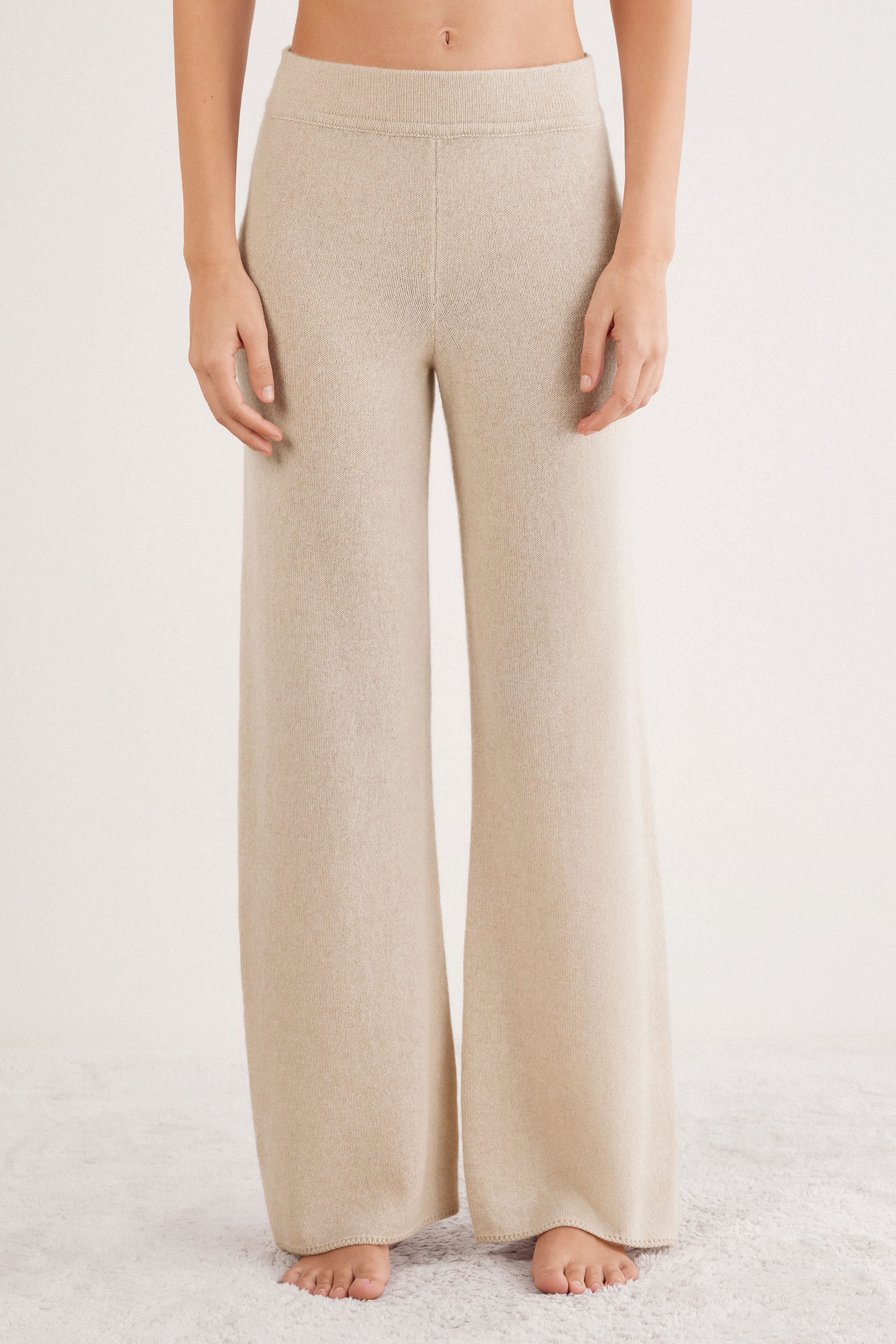 Pantaloni Lunghi a Palazzo 100% Cashmere