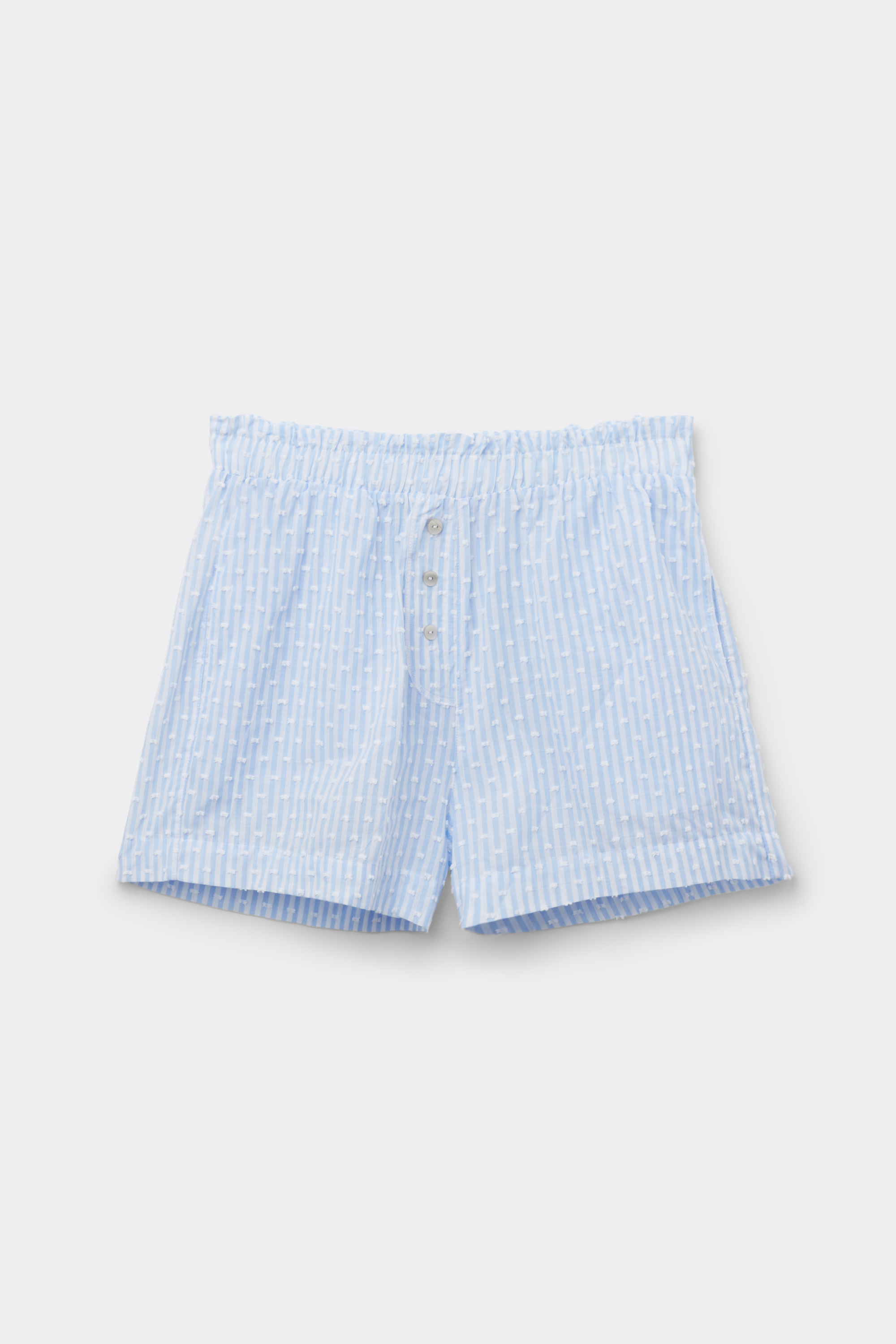 Pantaloncini in Tela di Cotone Plumetis Romantic Stripes