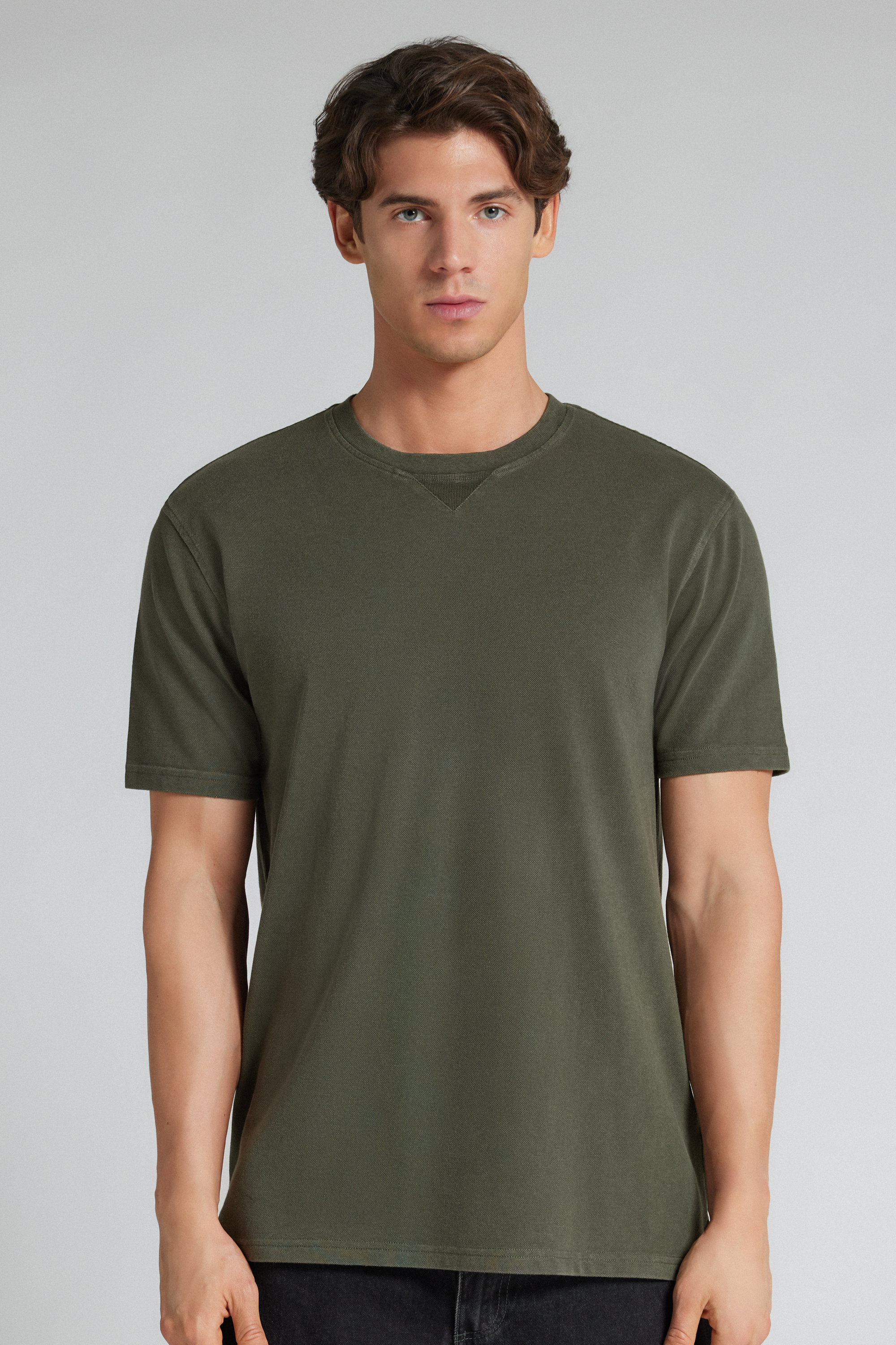 T-Shirt in Piquet Washed Collection