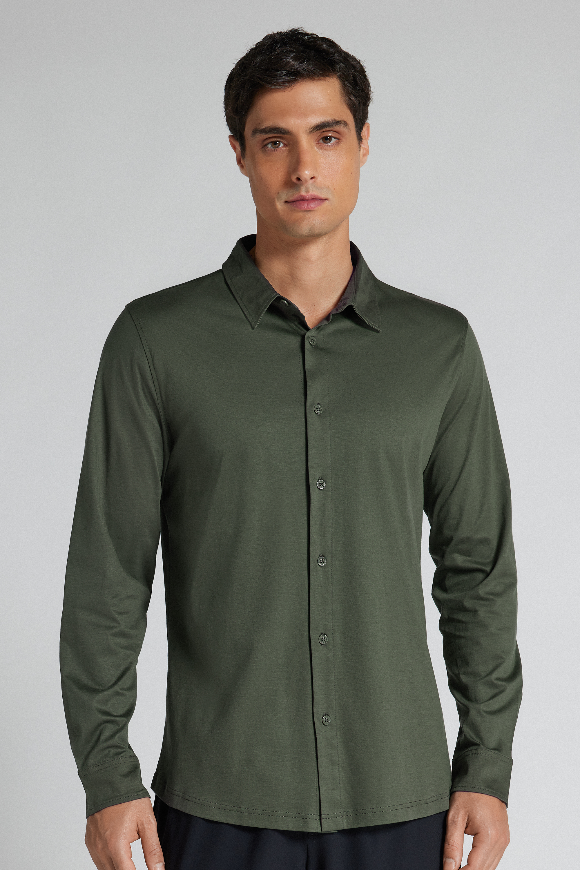 Camicia in Cotone Mercerizzato Superlight Manica Lunga filo Premium