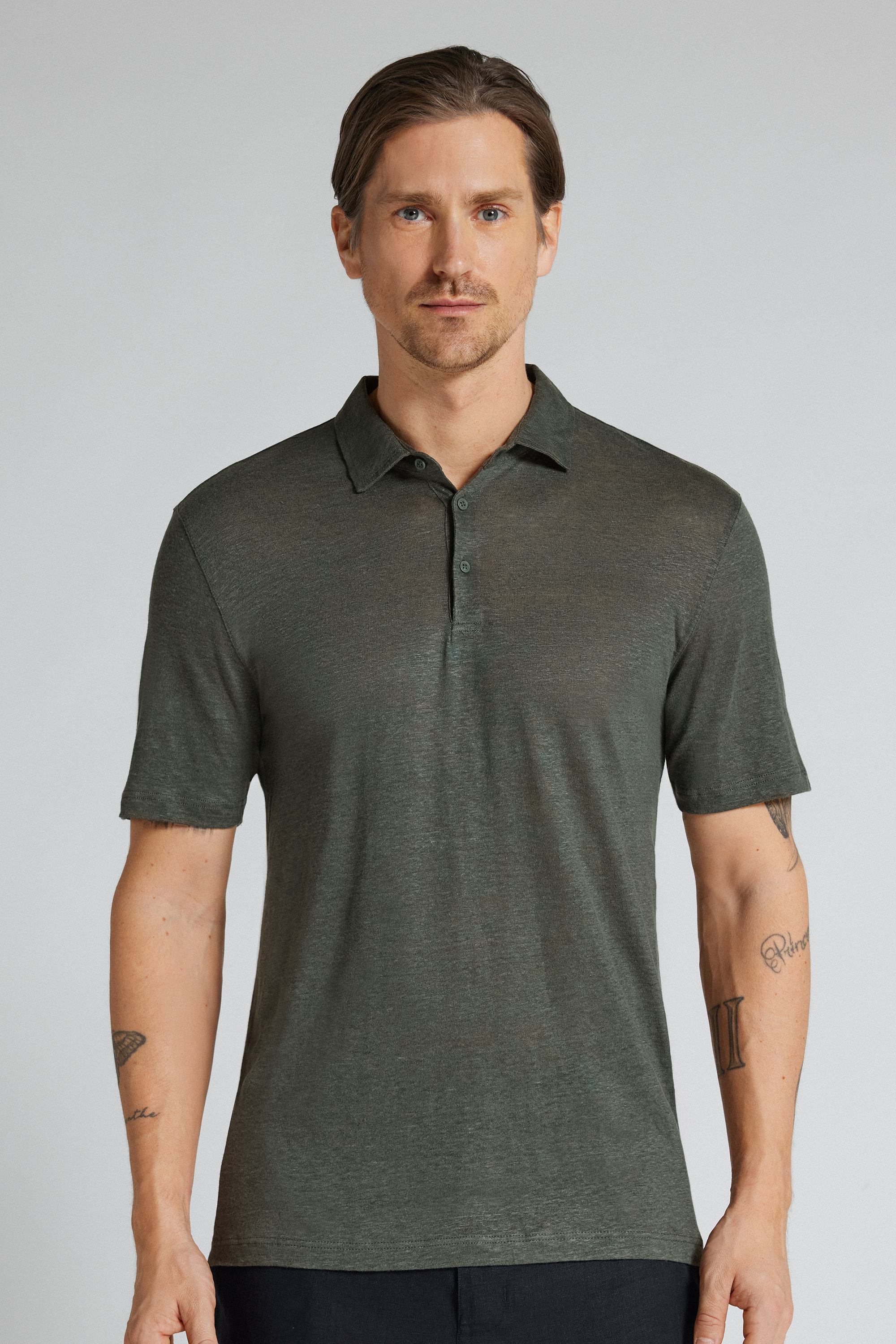 Polo a Manica Corta in 100% Lino Soft