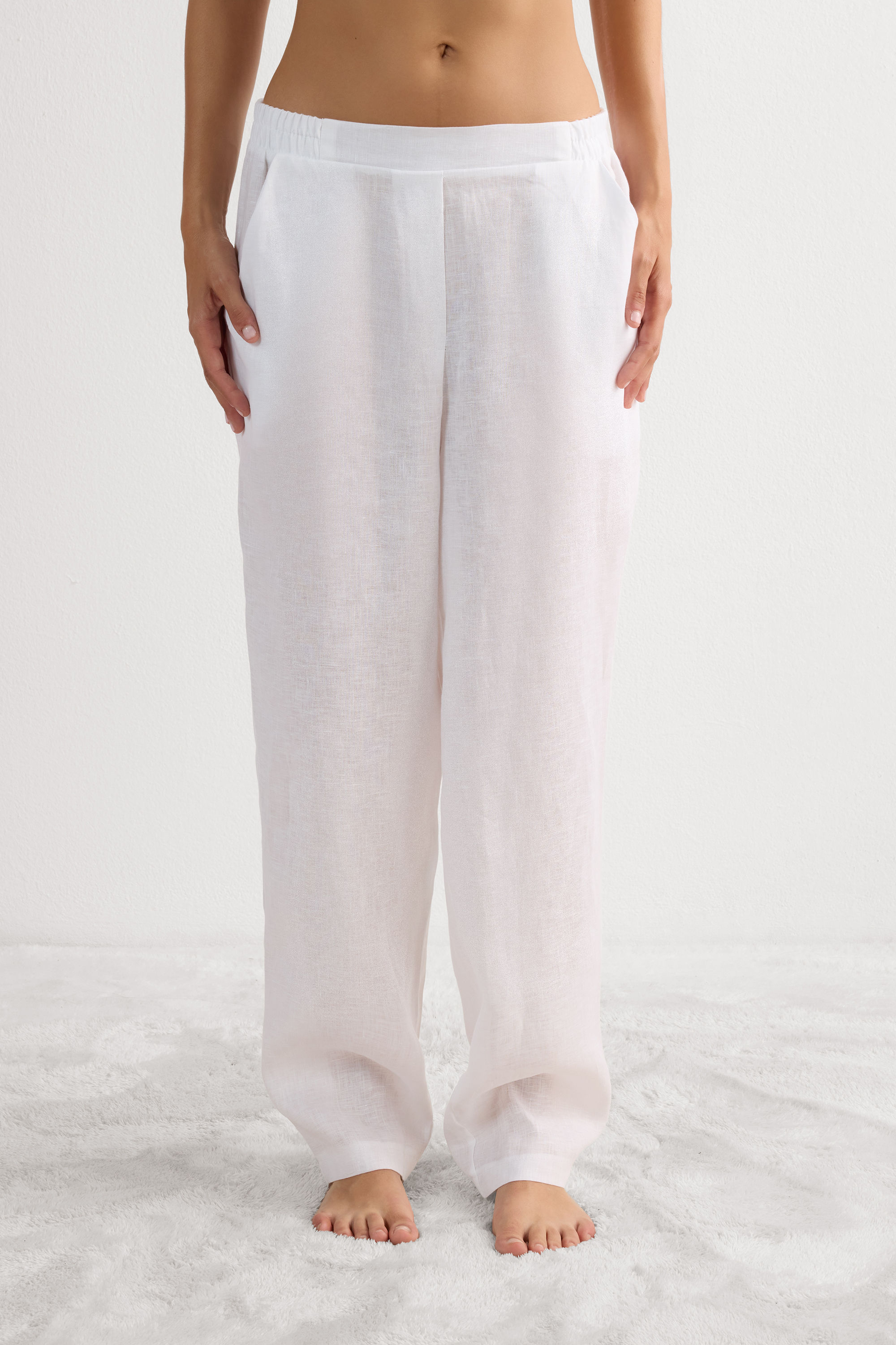 Pantalone in Tela di Lino The Pure Linen