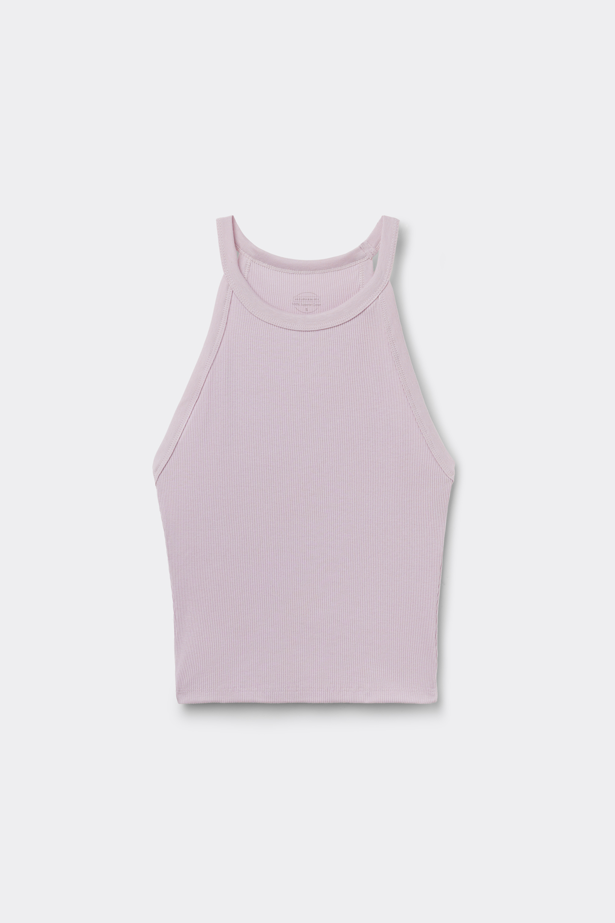 Crop Top a Costine in Cotone Superior