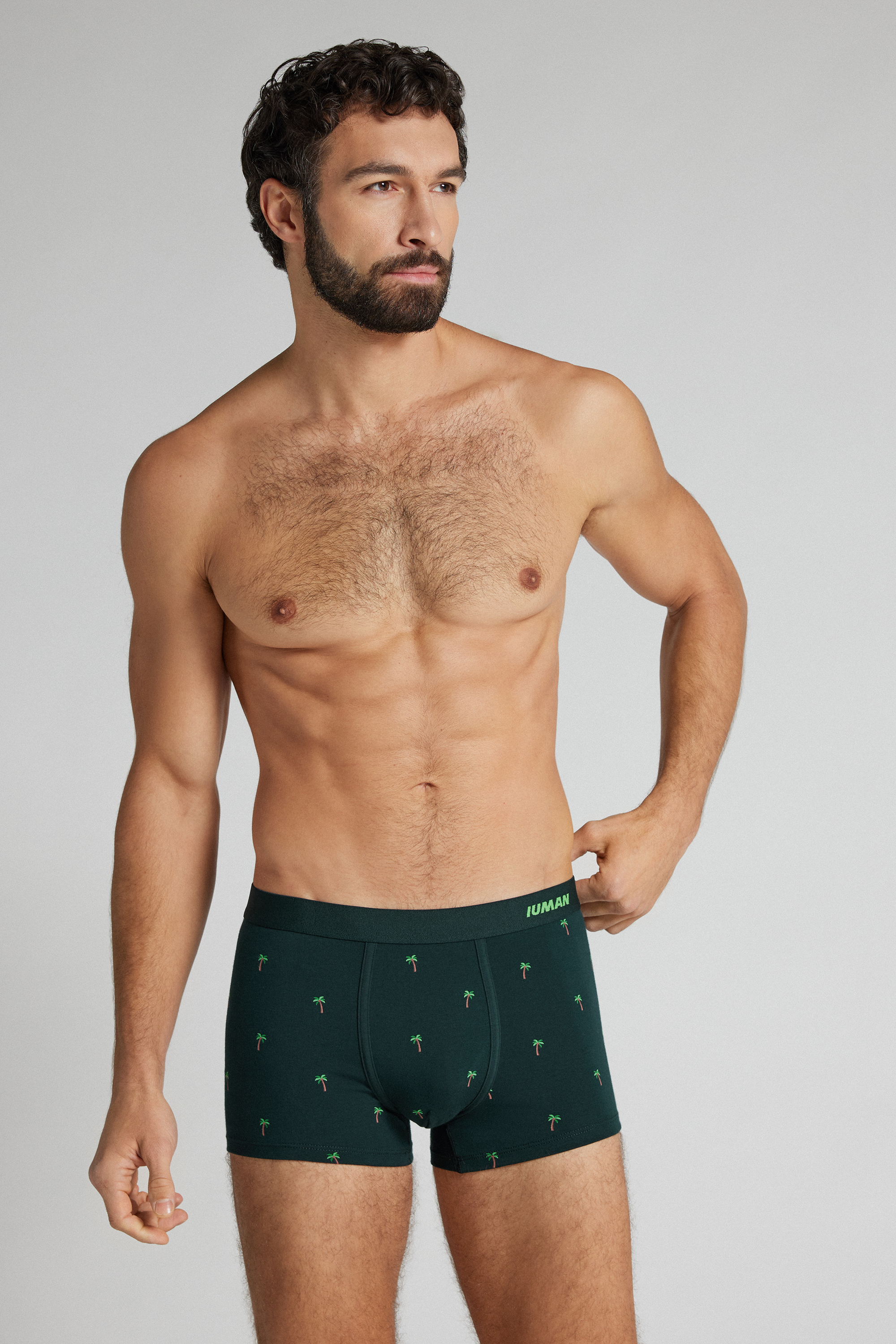 Boxer Cotone Superior Stampa Palma