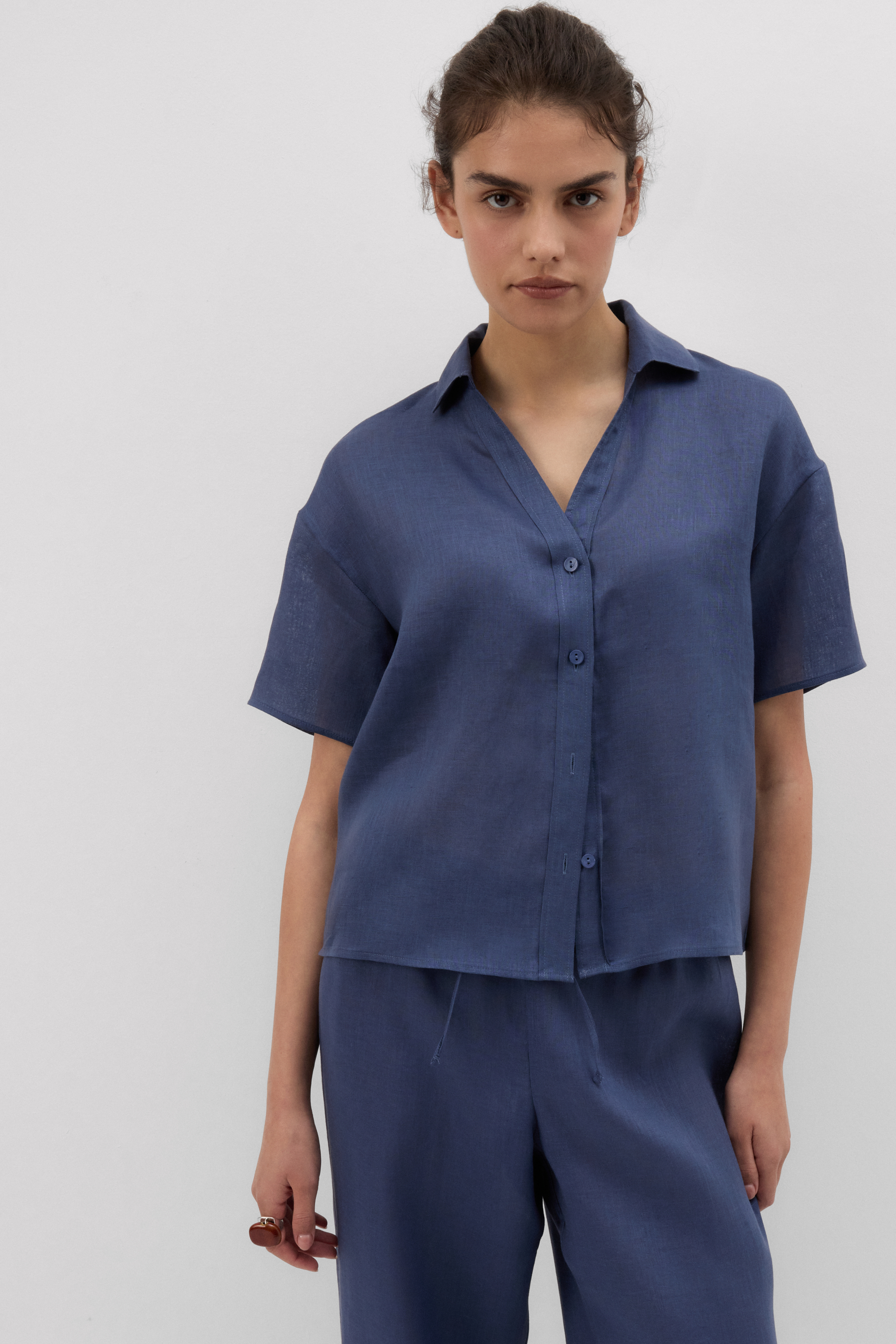 Camicia Manica Corta in Tela di Lino The Pure Linen