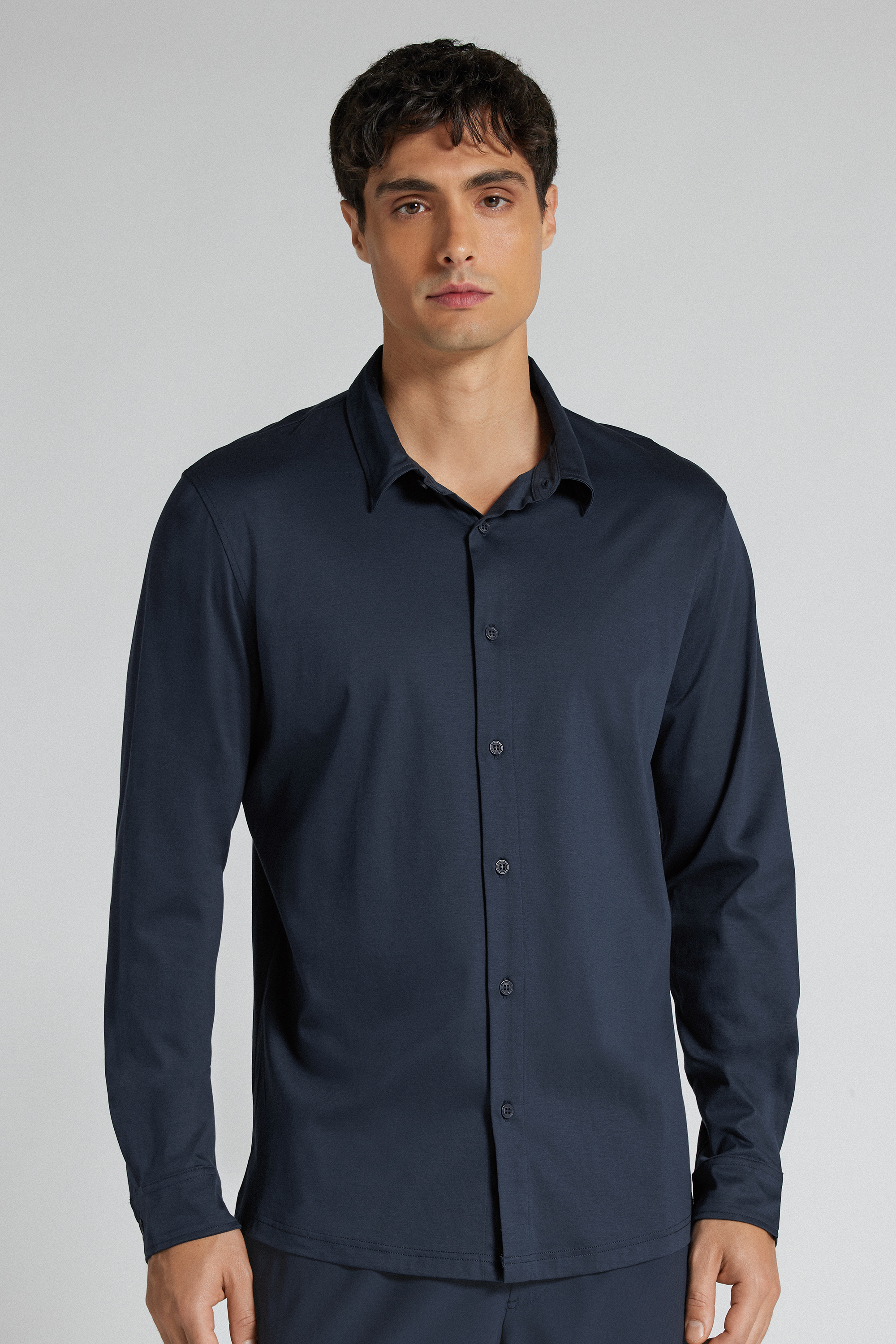 Camicia in Cotone Mercerizzato Superlight Manica Lunga filo Premium