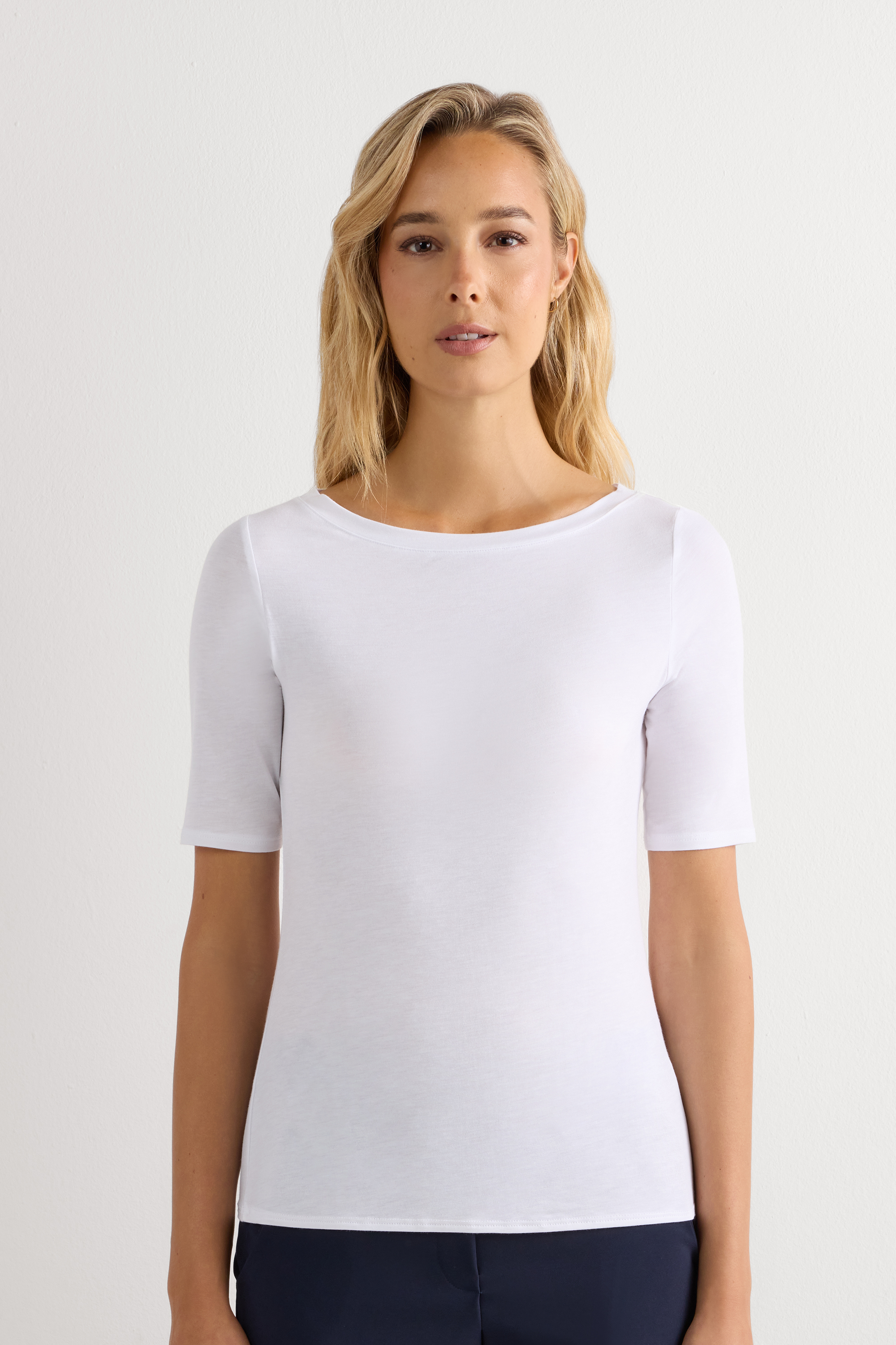 Maglia Scollo Barchetta in Fresh bamboo