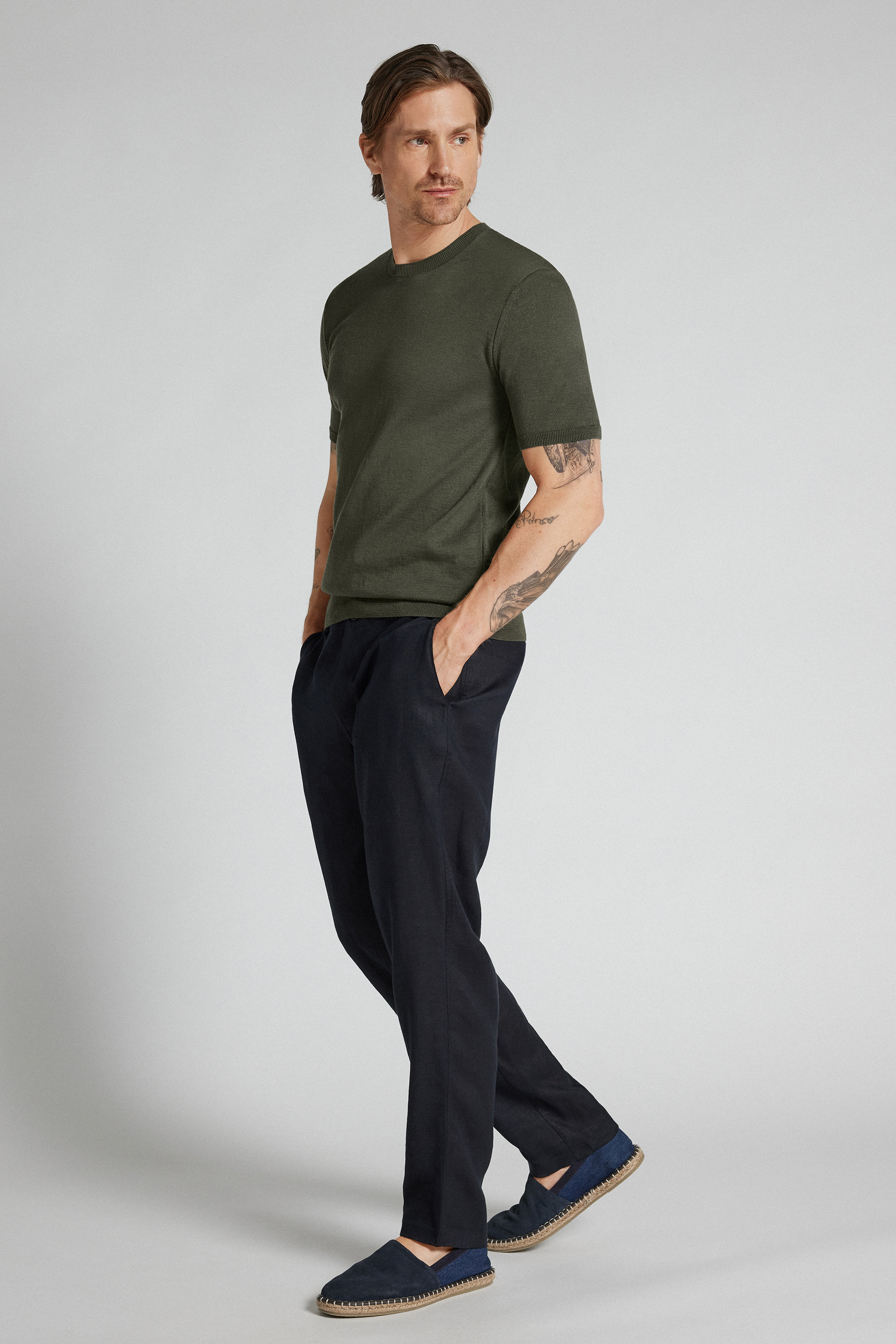 T-shirt in Maglia di Cotone Fiammato