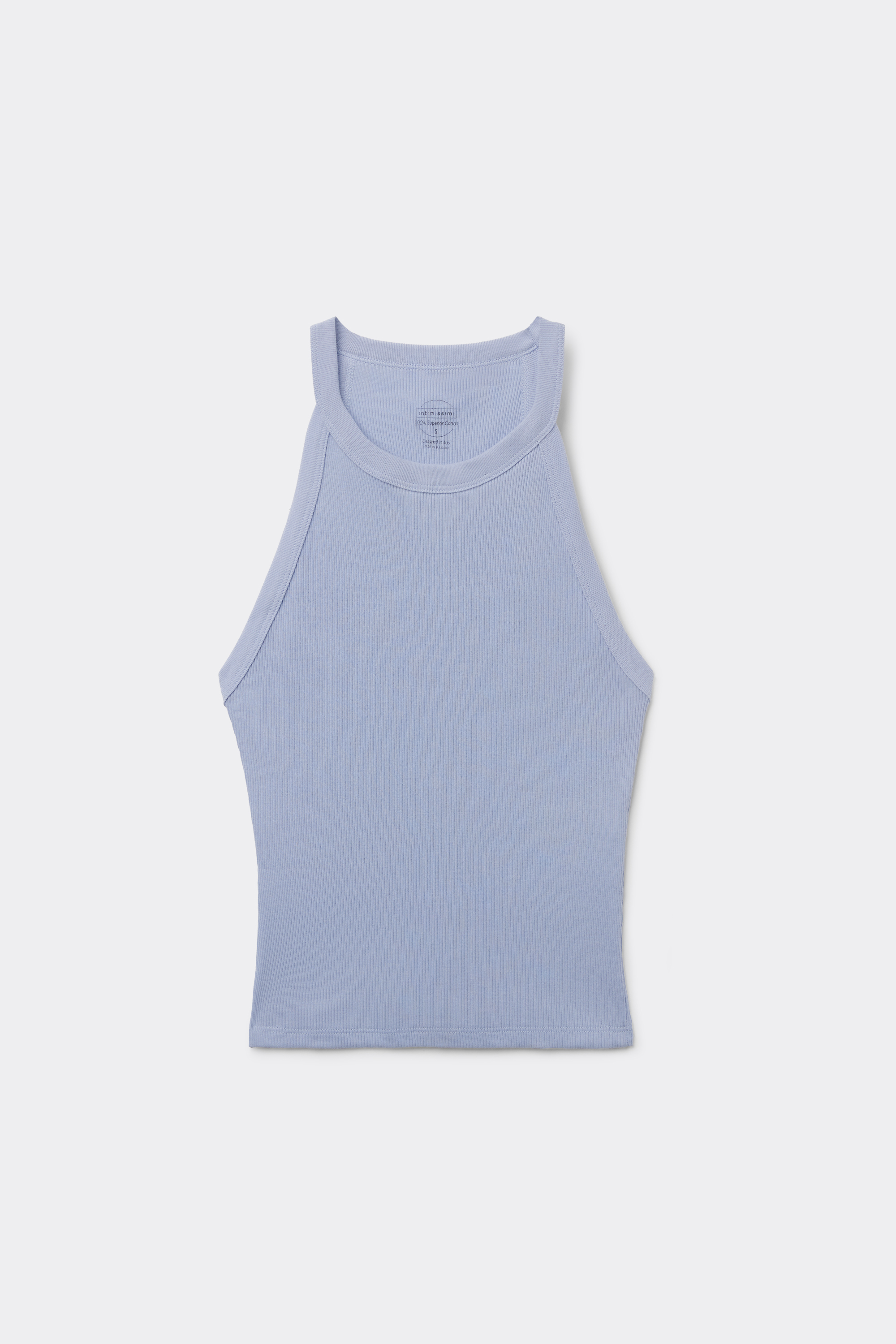 Crop Top a Costine in Cotone Superior