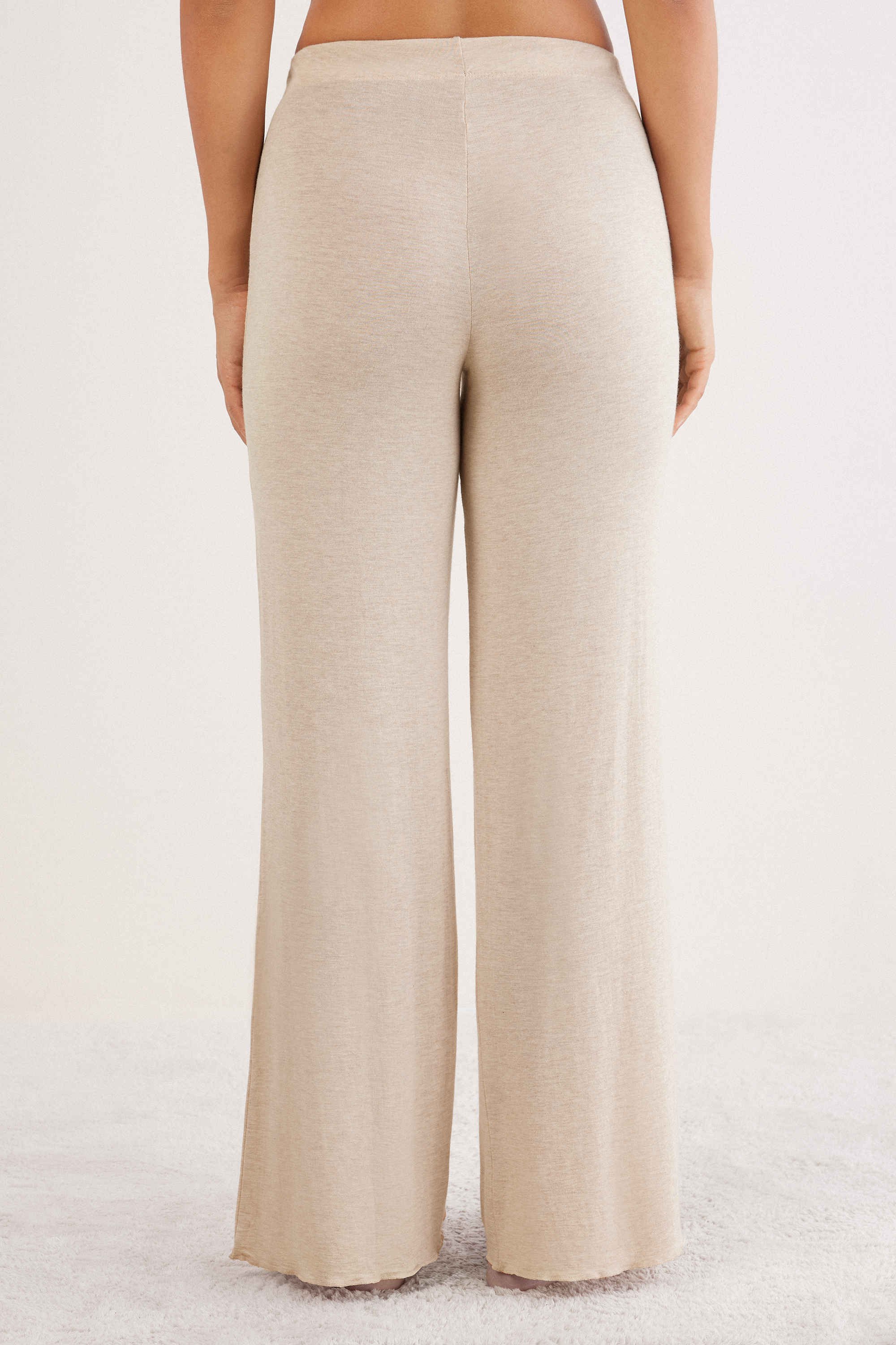Pantaloni Lunghi Palazzo in Modal con Cashmere Light