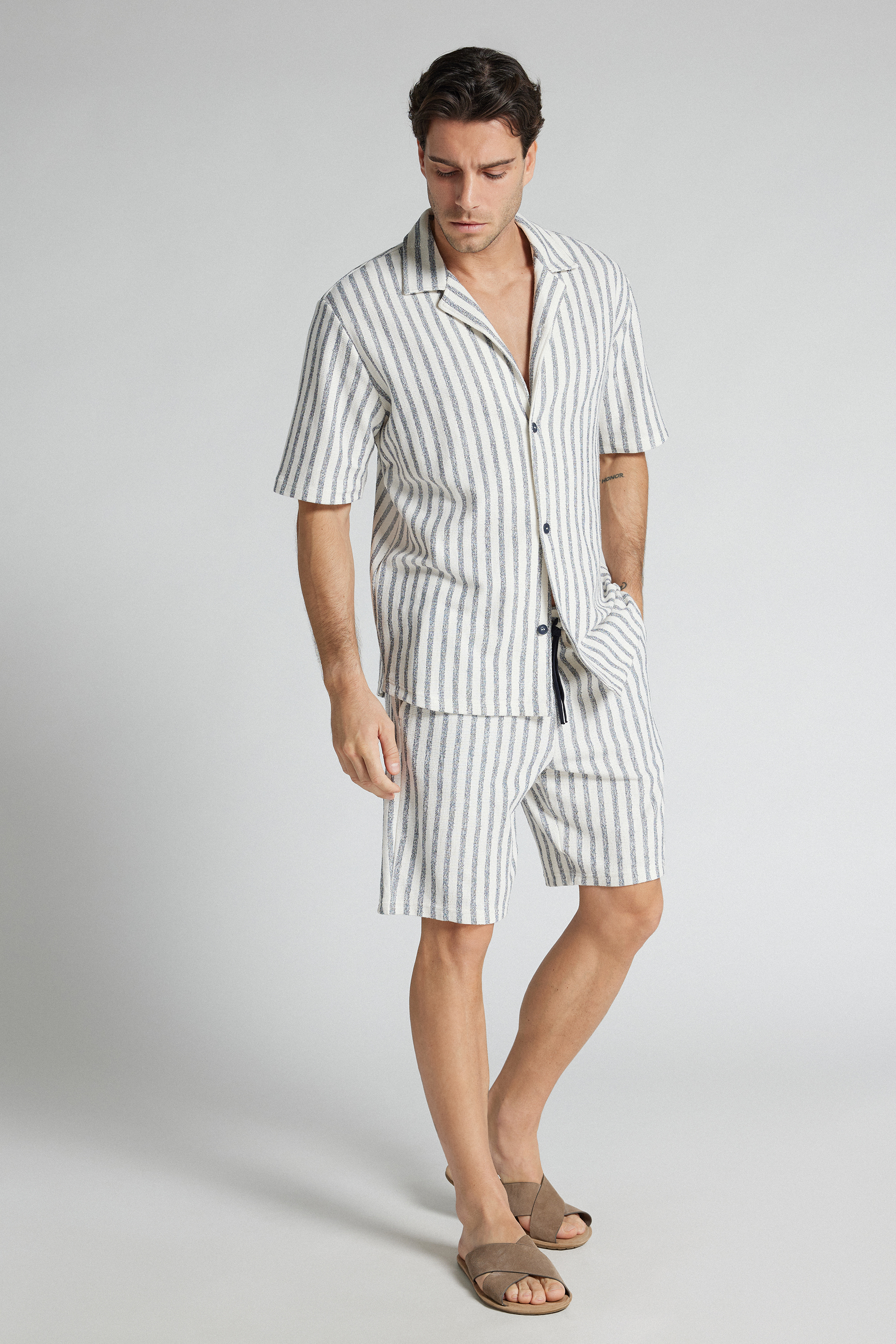 Camicia Manica Corta Bowling a Righe
