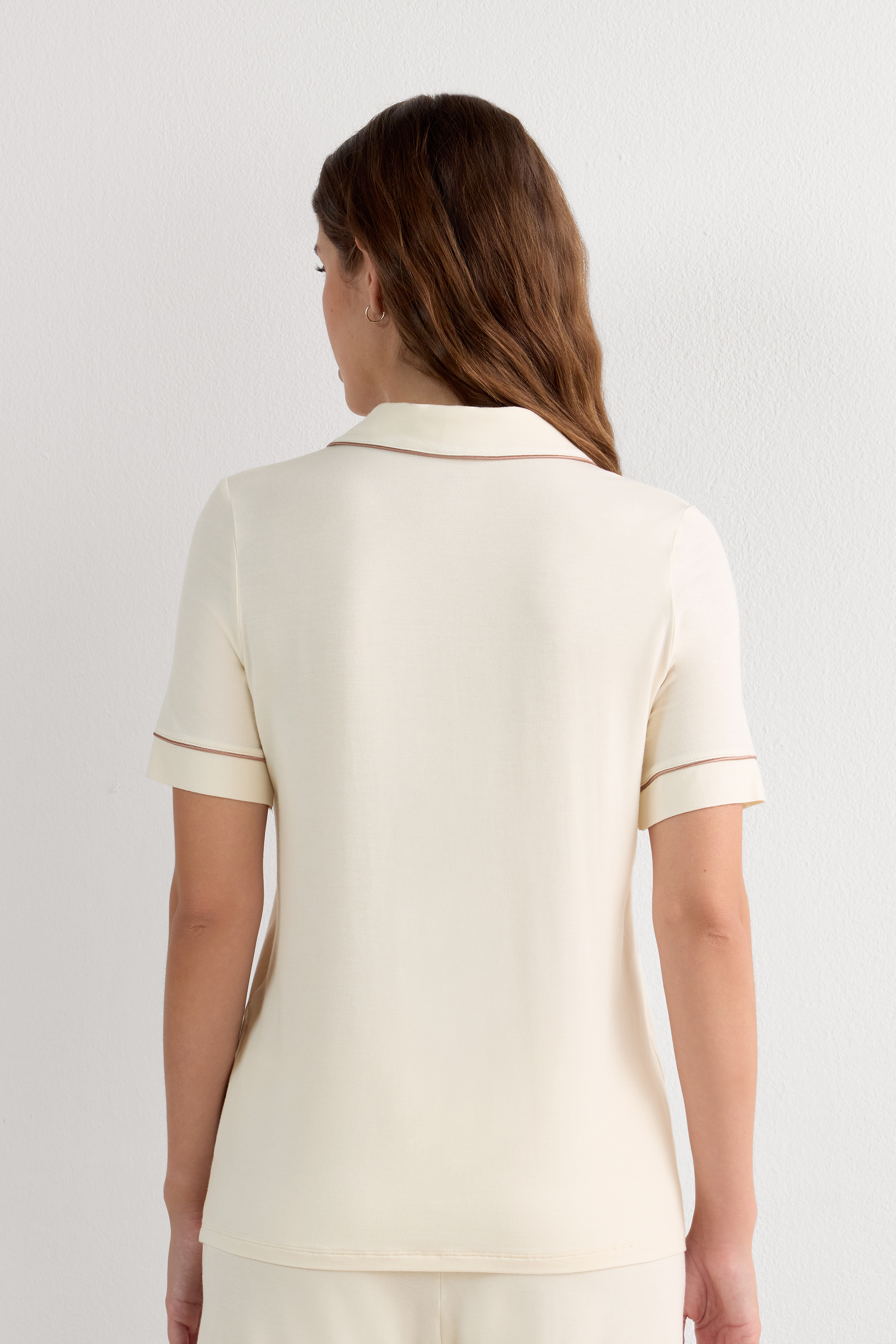 Maglia Manica Corta Aperta Davanti in Modal