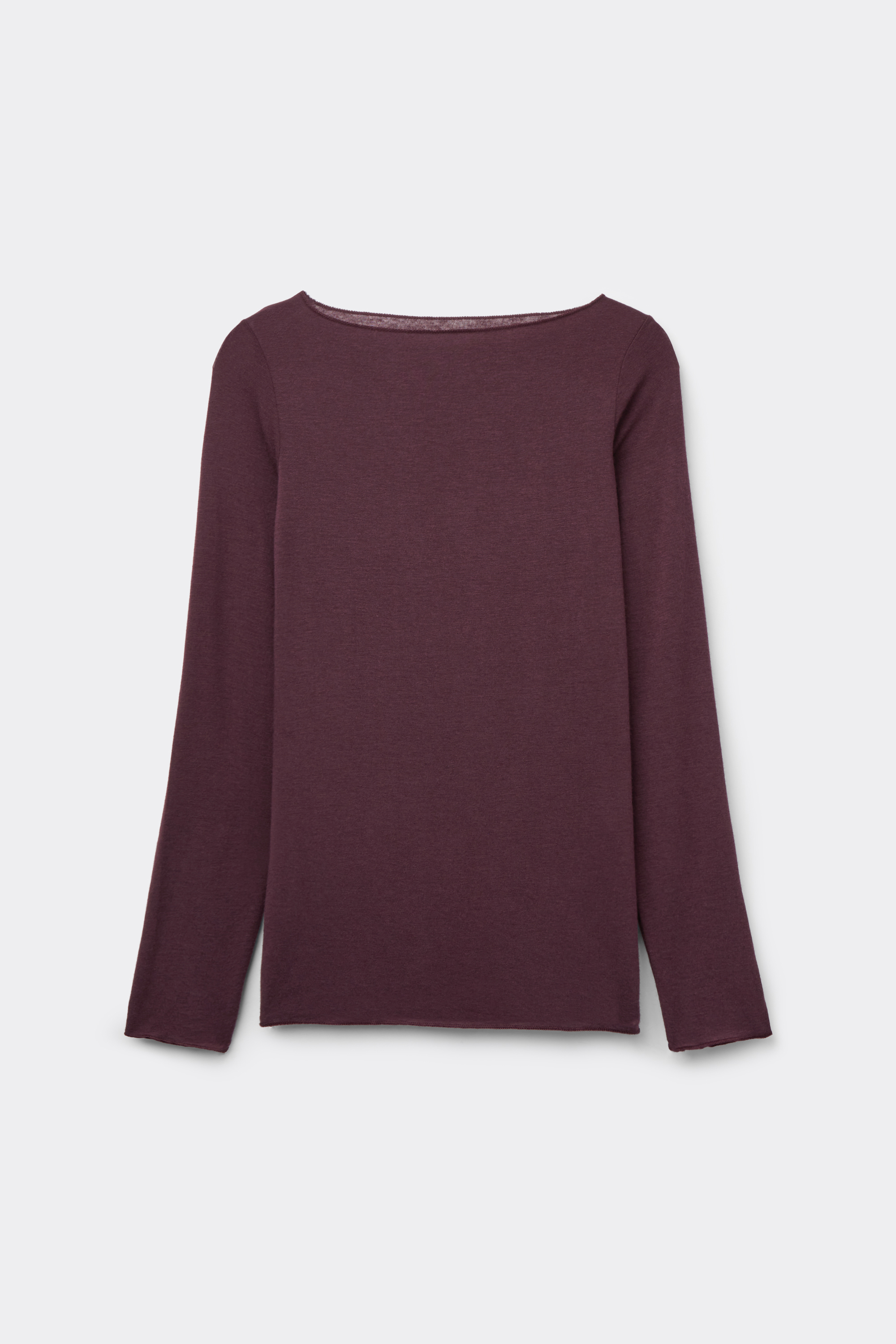Maglia Manica Lunga Ultralight con Cashmere e Scollo a Barchetta