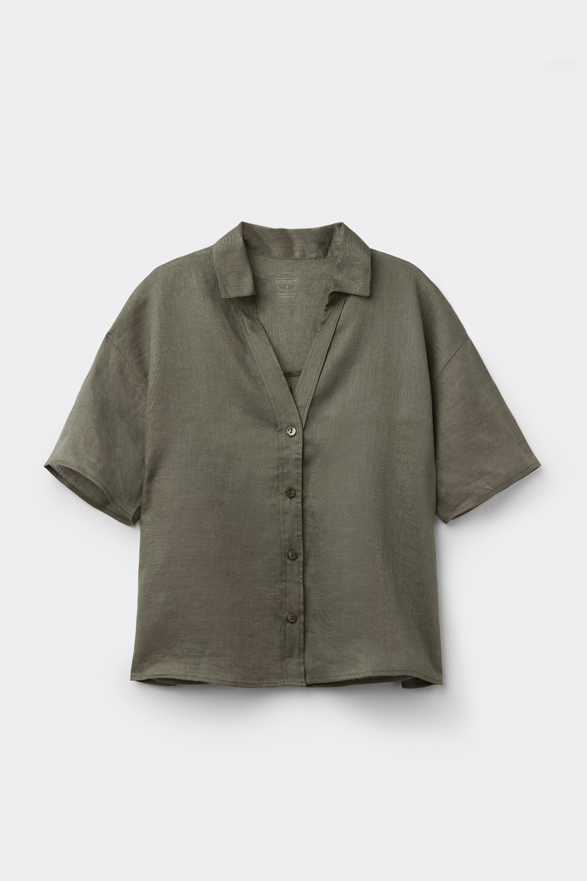 Camicia Manica Corta in Tela di Lino The Pure Linen