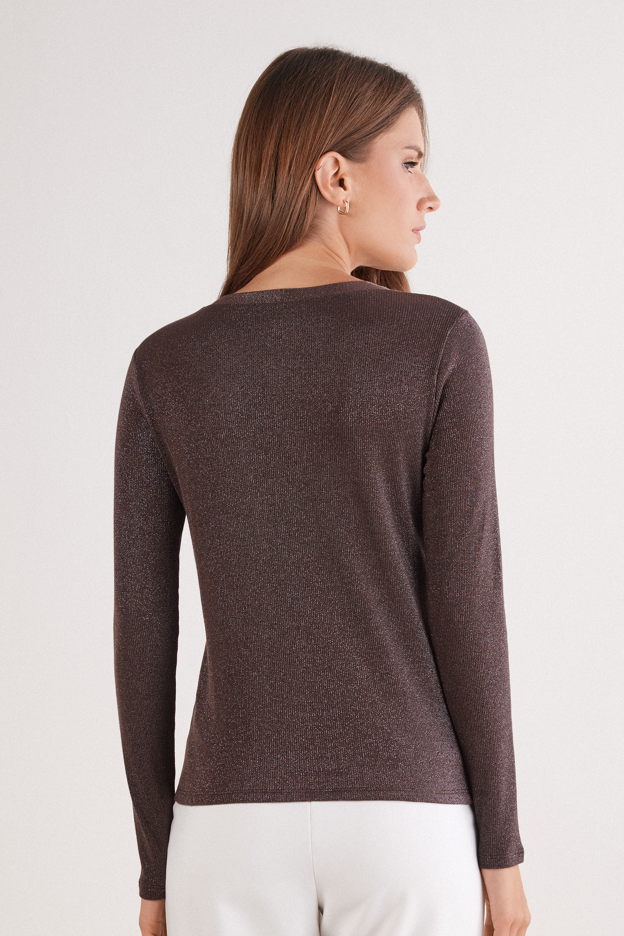 Cardigan a Costine in Cotone Lam&egrave;