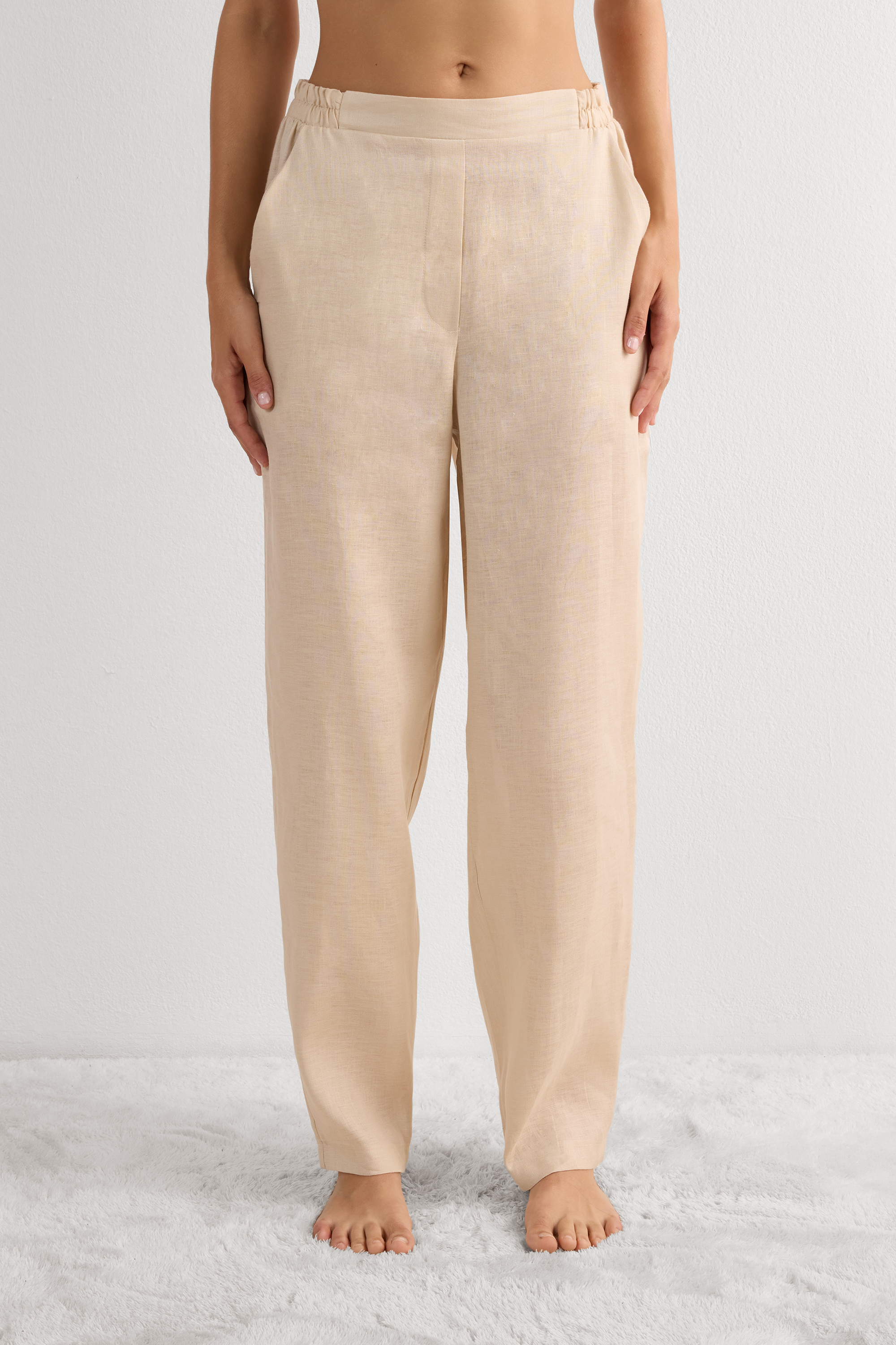 Pantalone in Tela di Lino The Pure Linen