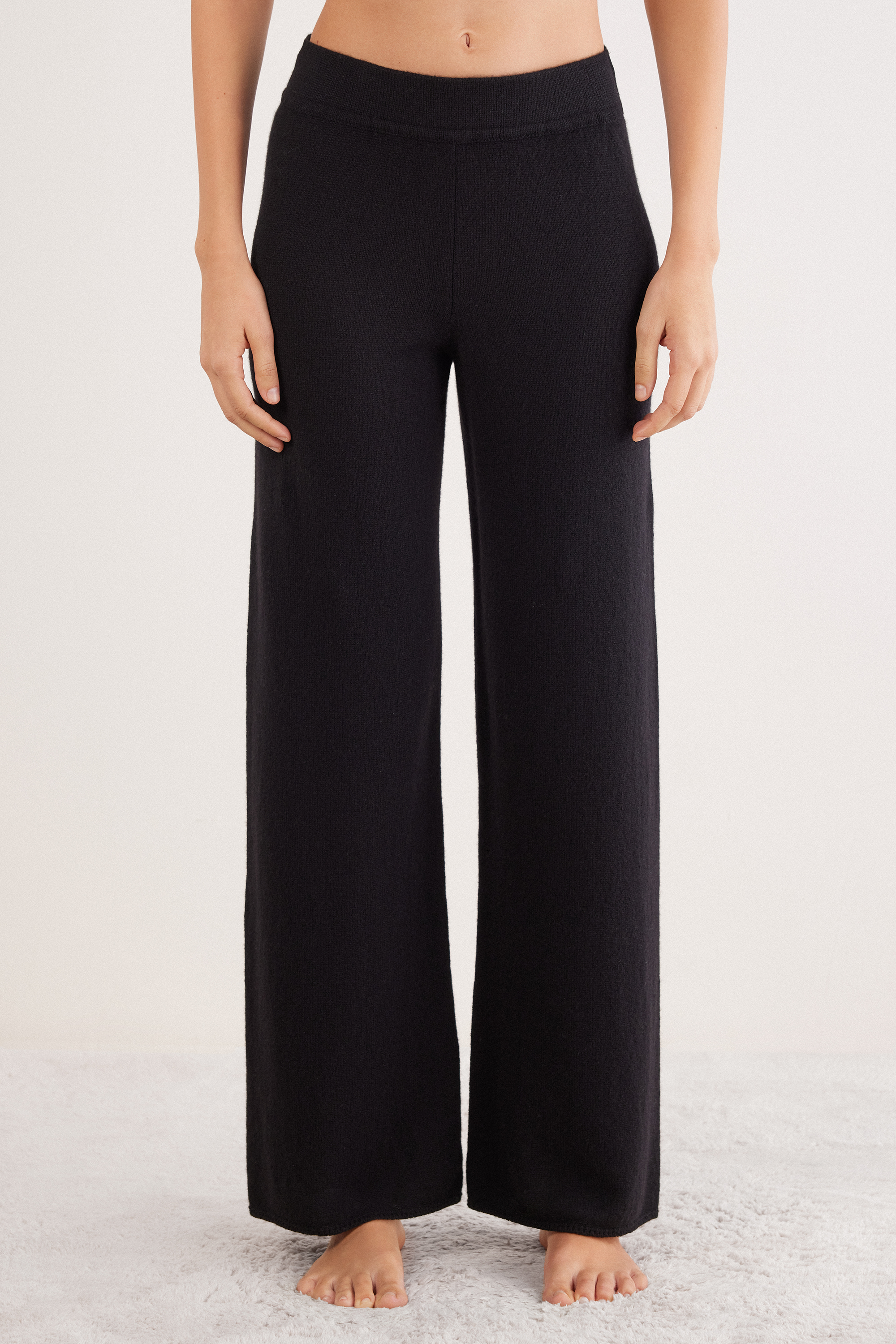 Pantaloni Lunghi a Palazzo 100% Cashmere