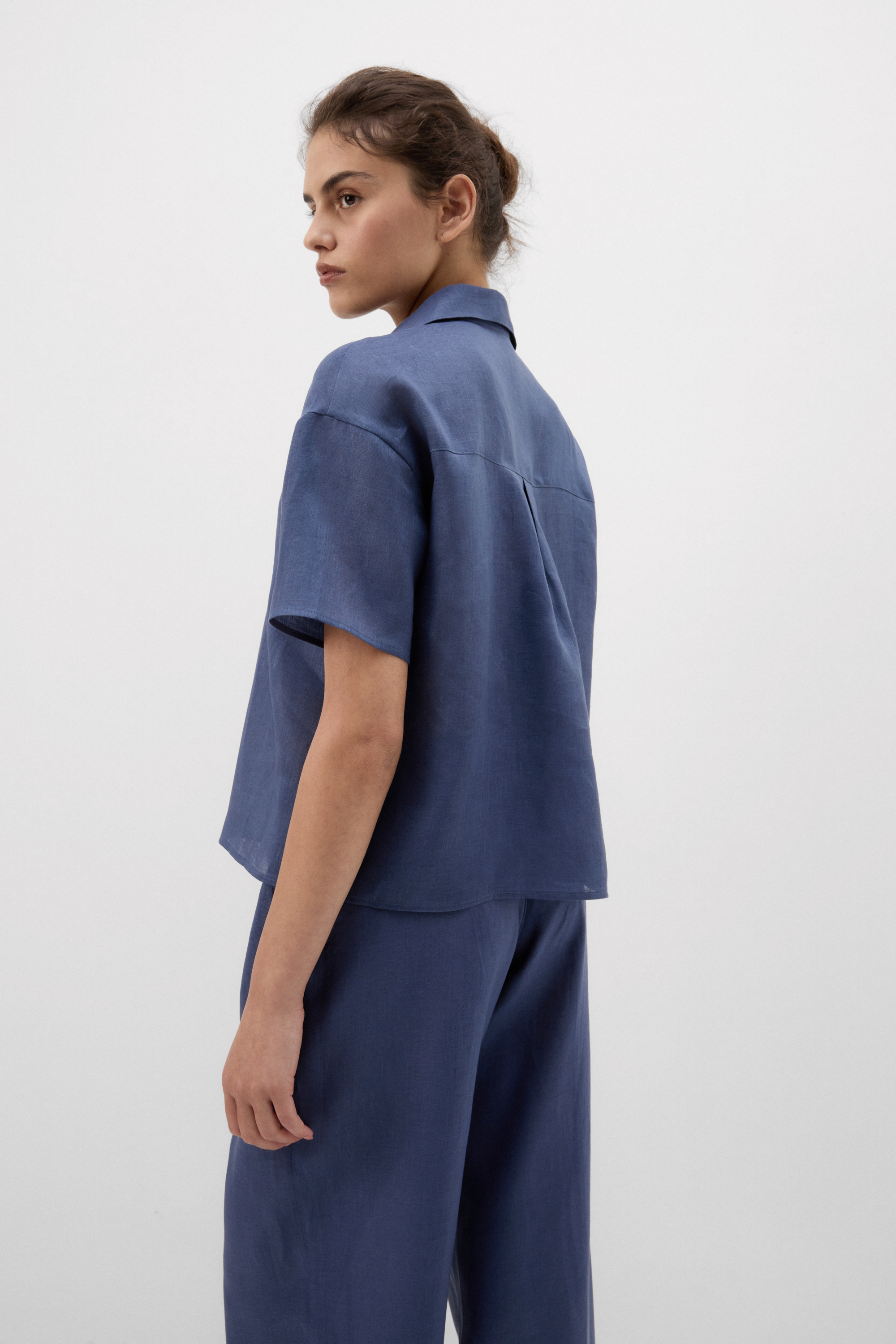 Camicia Manica Corta in Tela di Lino The Pure Linen