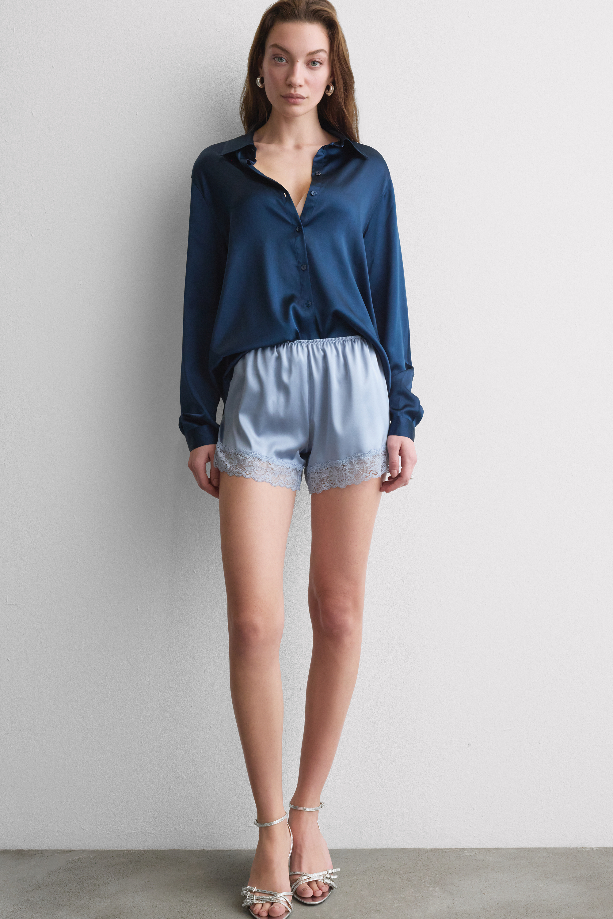 Pantaloncino in Seta con Pizzo
