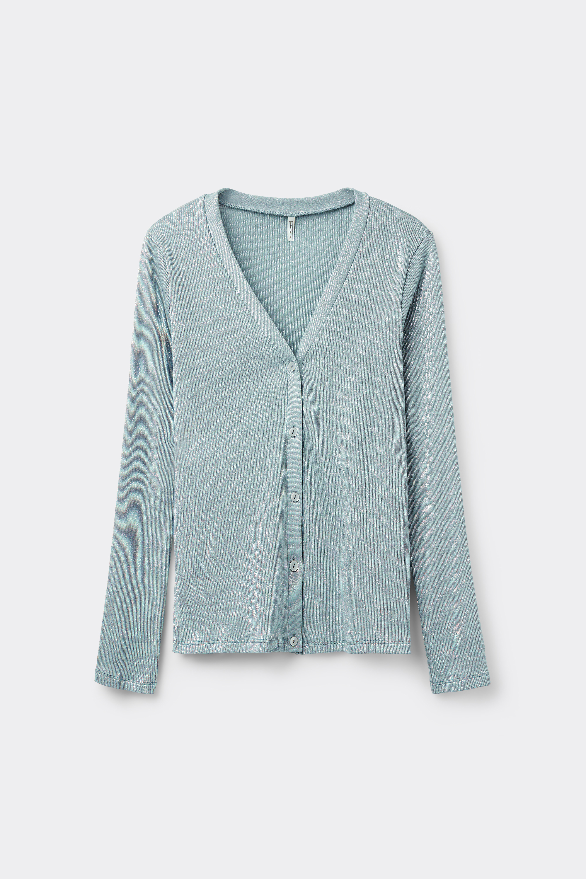 Cardigan a Costine in Cotone Lam&egrave;