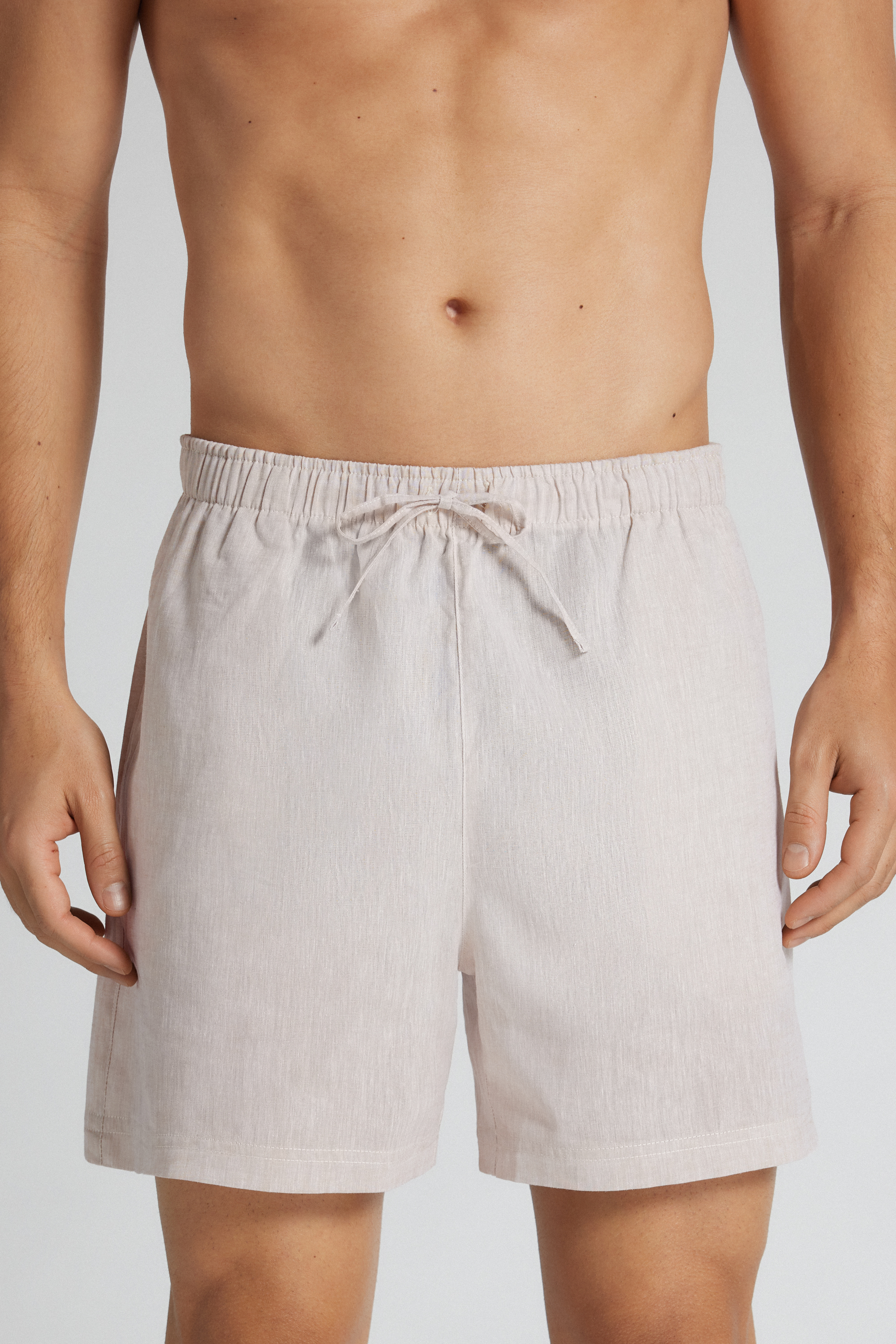Pantaloni Corti Lino e Cotone Uomo