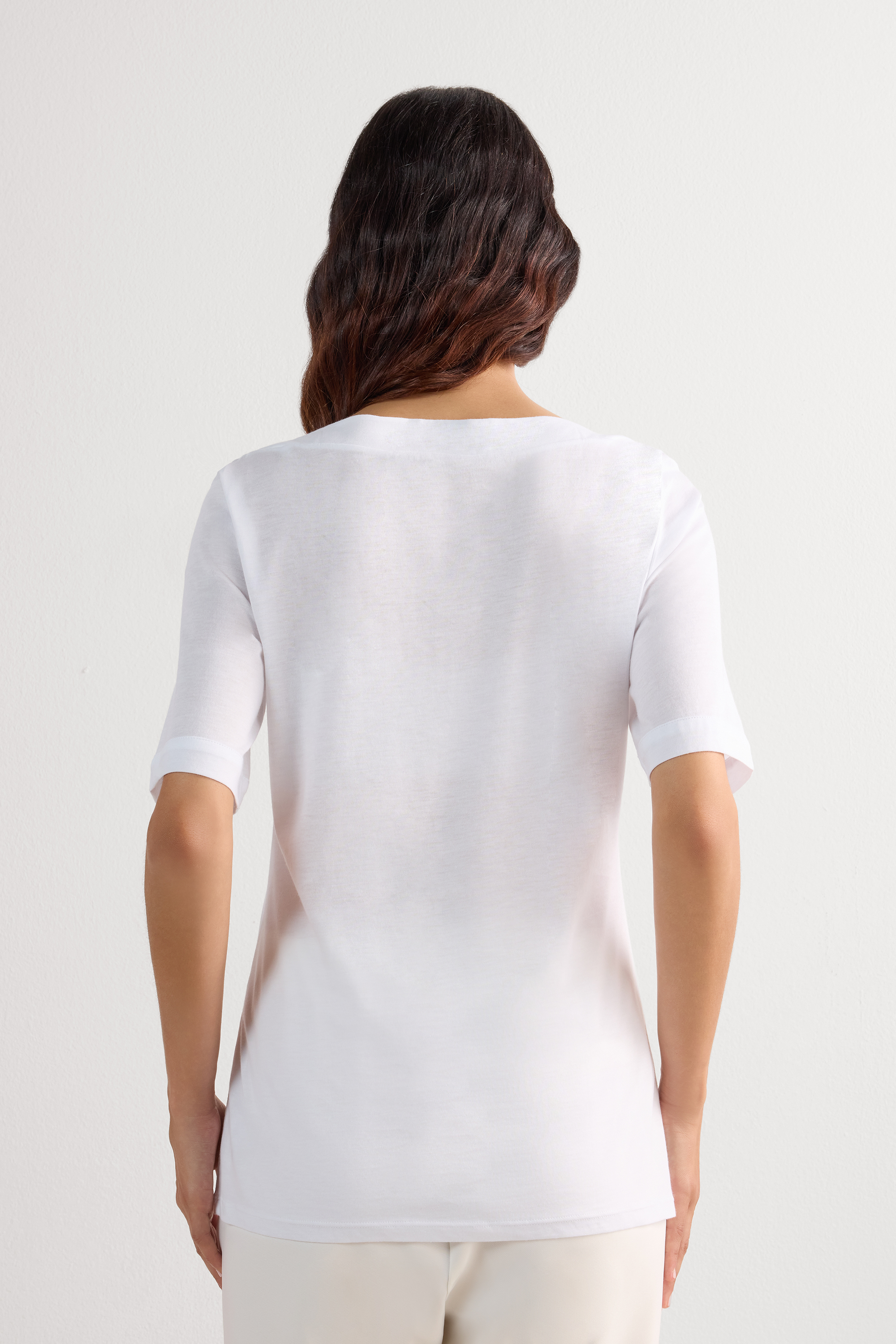 Maglia Manica Corta Scollo a Barchetta in Cotone Ultrafresh