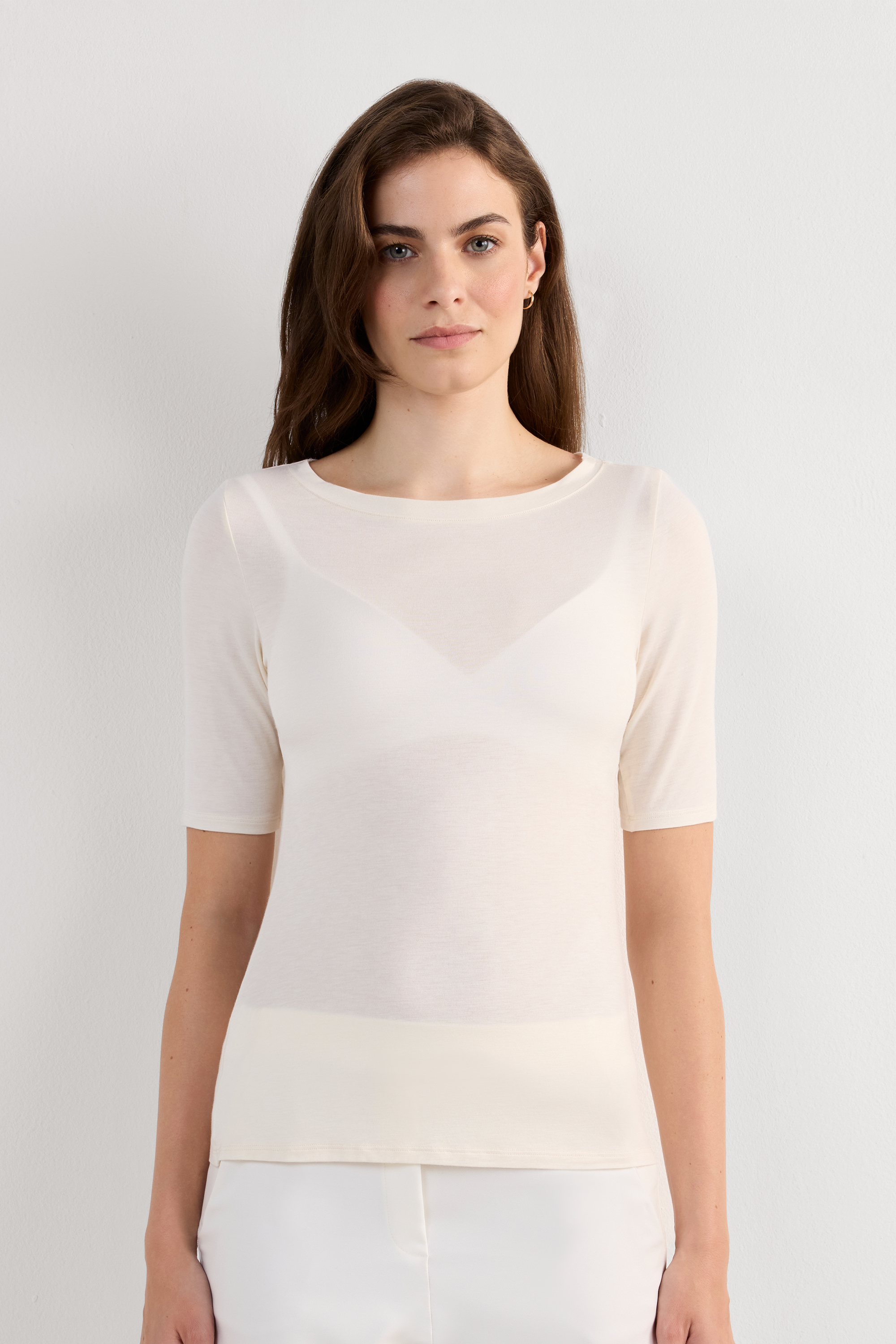 Maglia Scollo Barchetta in Fresh bamboo