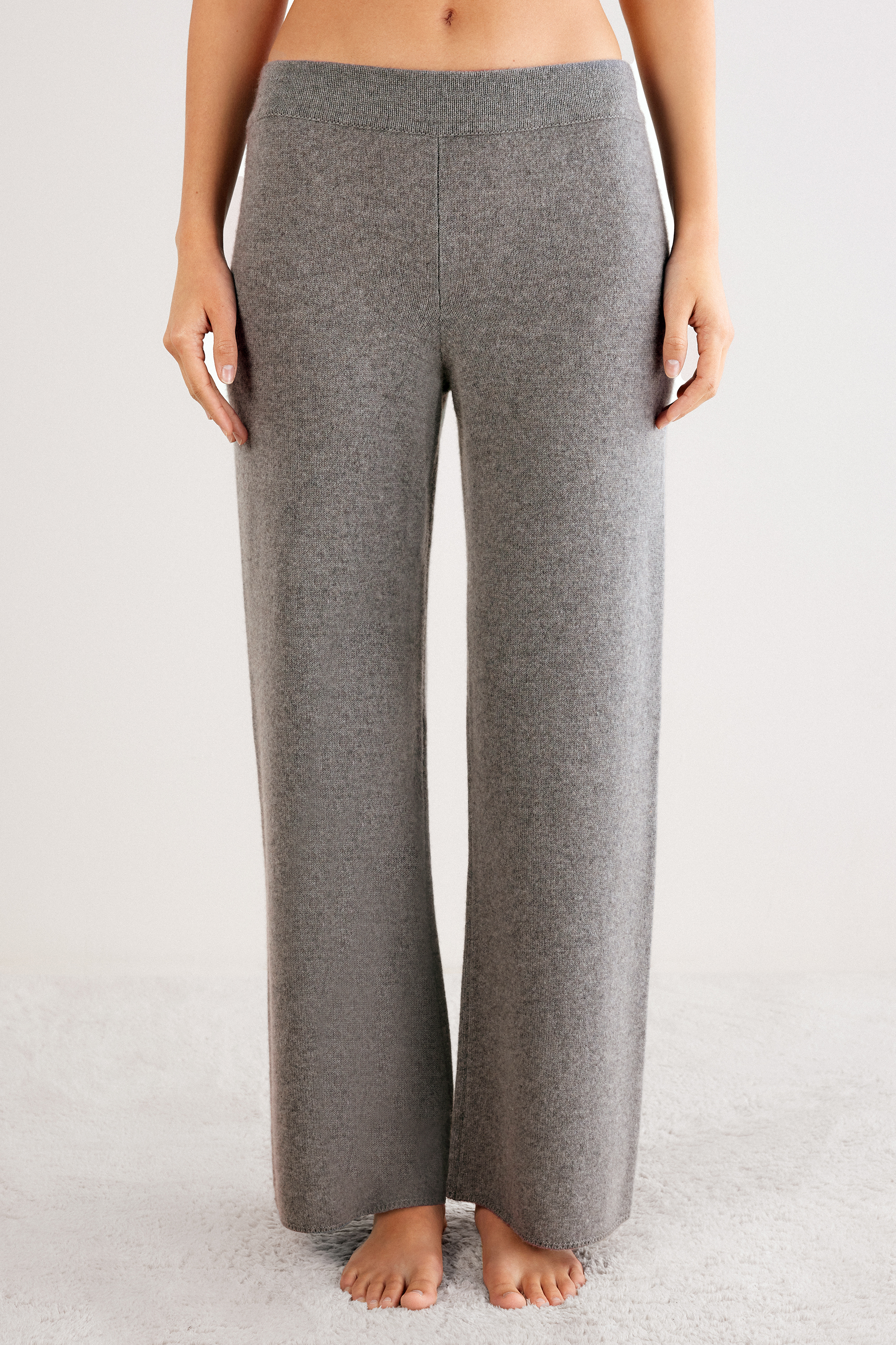 Pantaloni Lunghi a Palazzo 100% Cashmere
